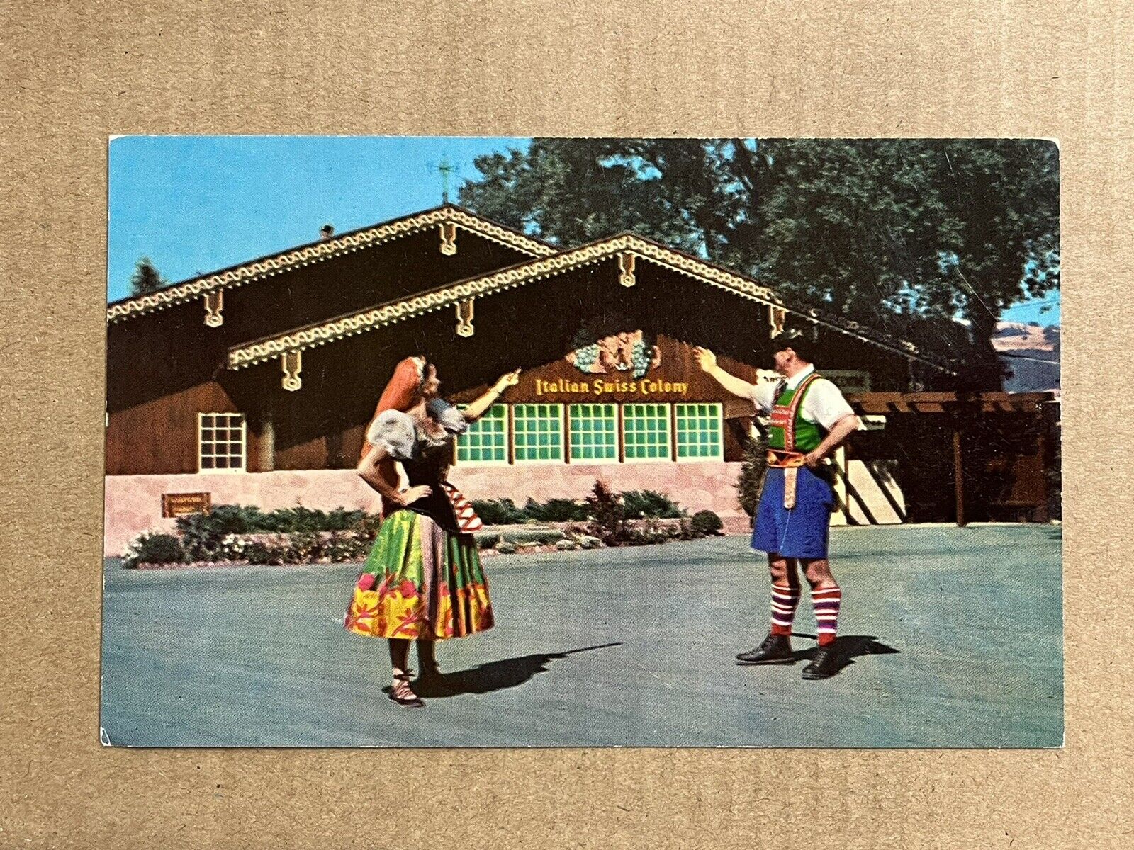 Postcard Asti California Italian Swiss Colony Winery Wine Shop Vintage CA PC