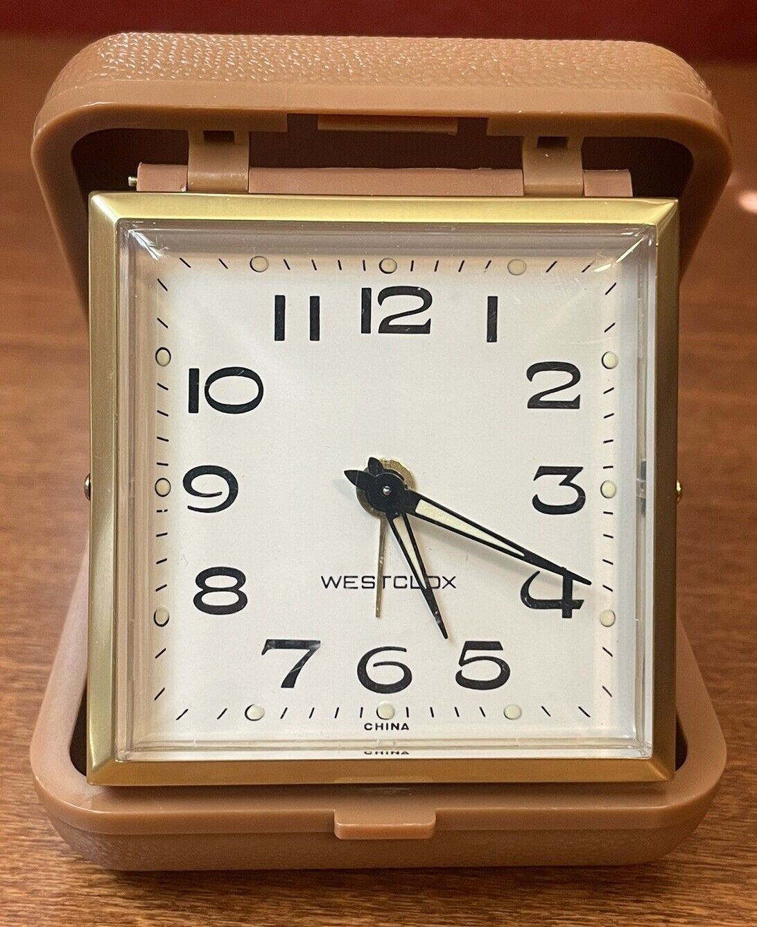 Vintage WESTCLOX Travel Alarm Wind-up Clock Tested Working