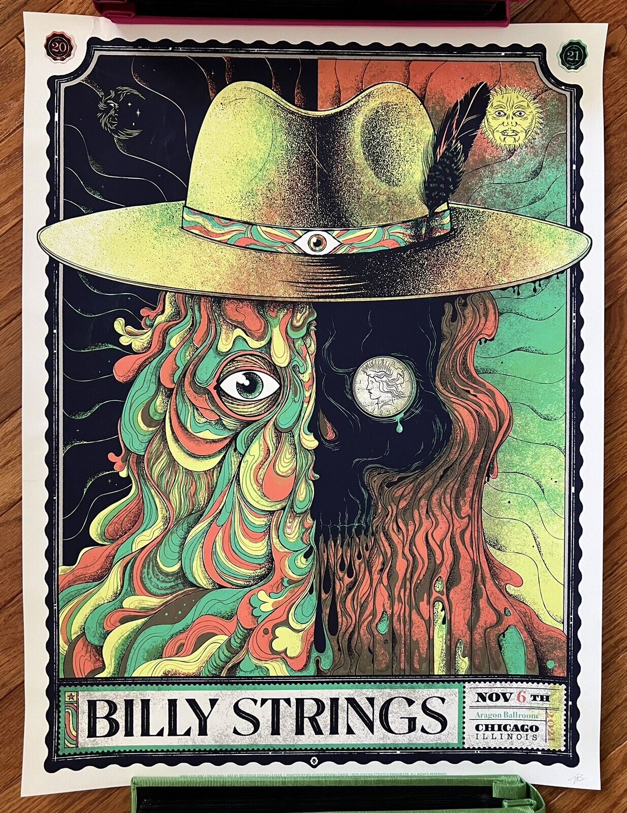 Billy Strings Poster - Chicago, IL - Delicious Design League S/N AE Screen Print