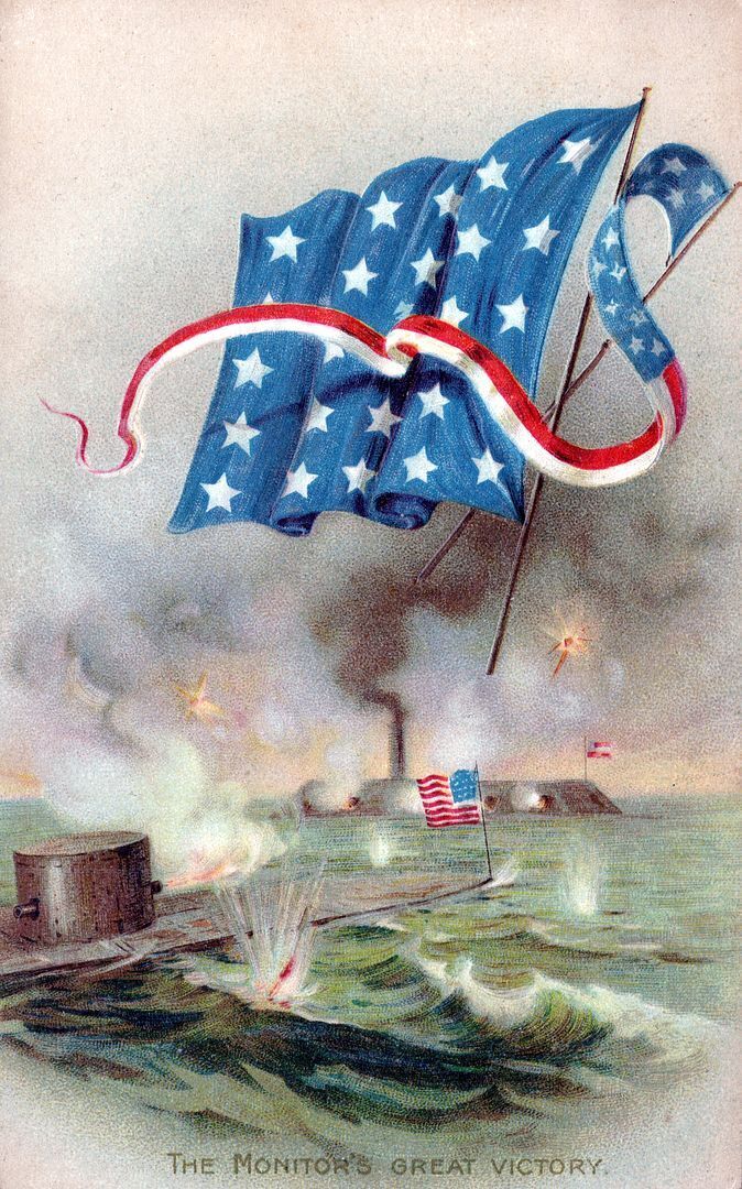 The Monitor\'s Great Victory Patriotic Postcard