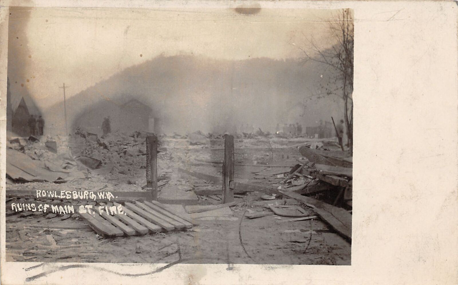 J61/ Rowlesburg West Virginia RPPC Postcard c1910 Ruins Main Fire Disaster 18