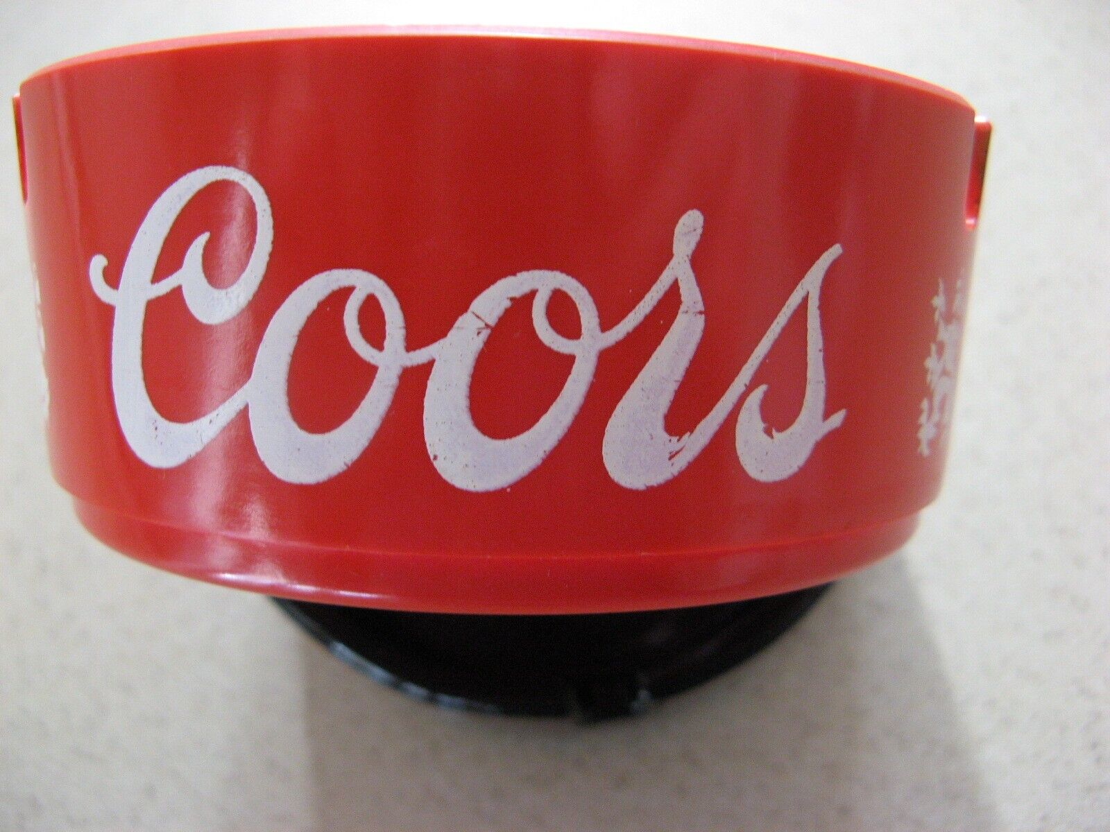 Vintage Coors  Ashtray Red & White Plastic 1980\'s Brookpark Man Cave Decor
