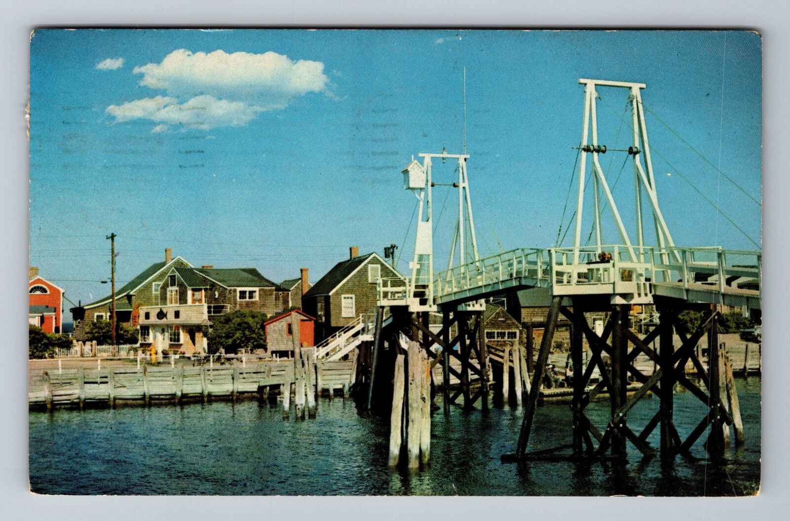 Ogunquit ME-Maine, Famous Foot Bridge, Perkins Cove, c1969 Vintage Postcard