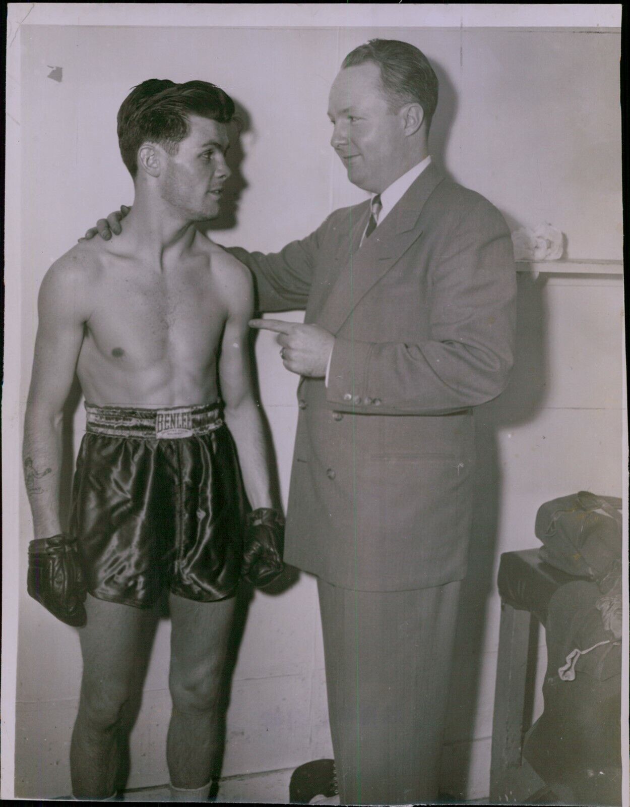 LG854 1952 Original Photo TOMMY COLLINS Boxing Fighter Senator John Greeting