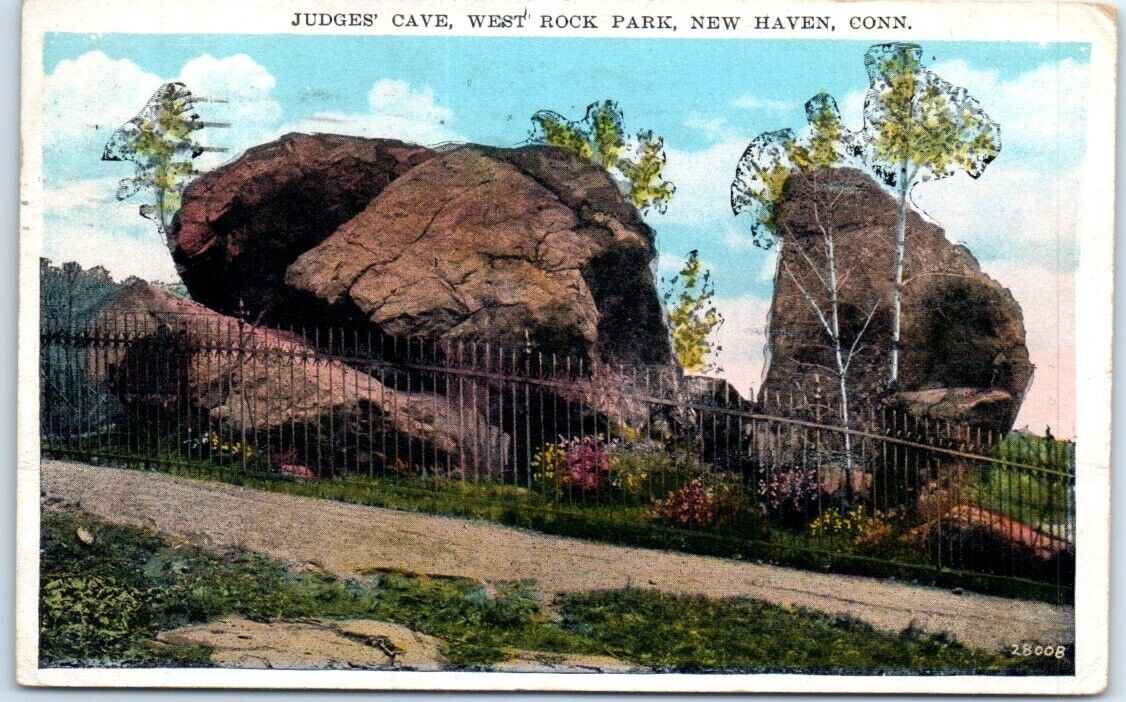 Postcard - Judges\' Cave, West Rock Park, New Have, Connecticut, USA