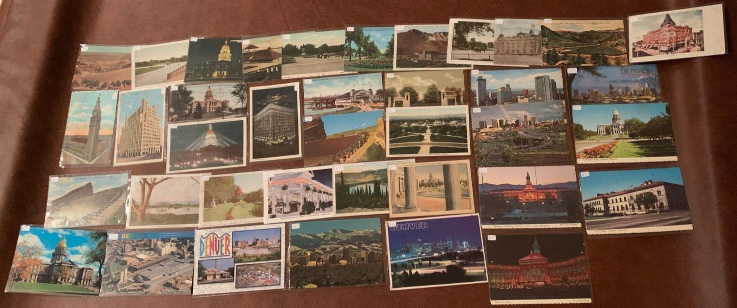 Lot of 38 Vintage Denver, CO Postcards- Wide Variety- 60s,70s,80s