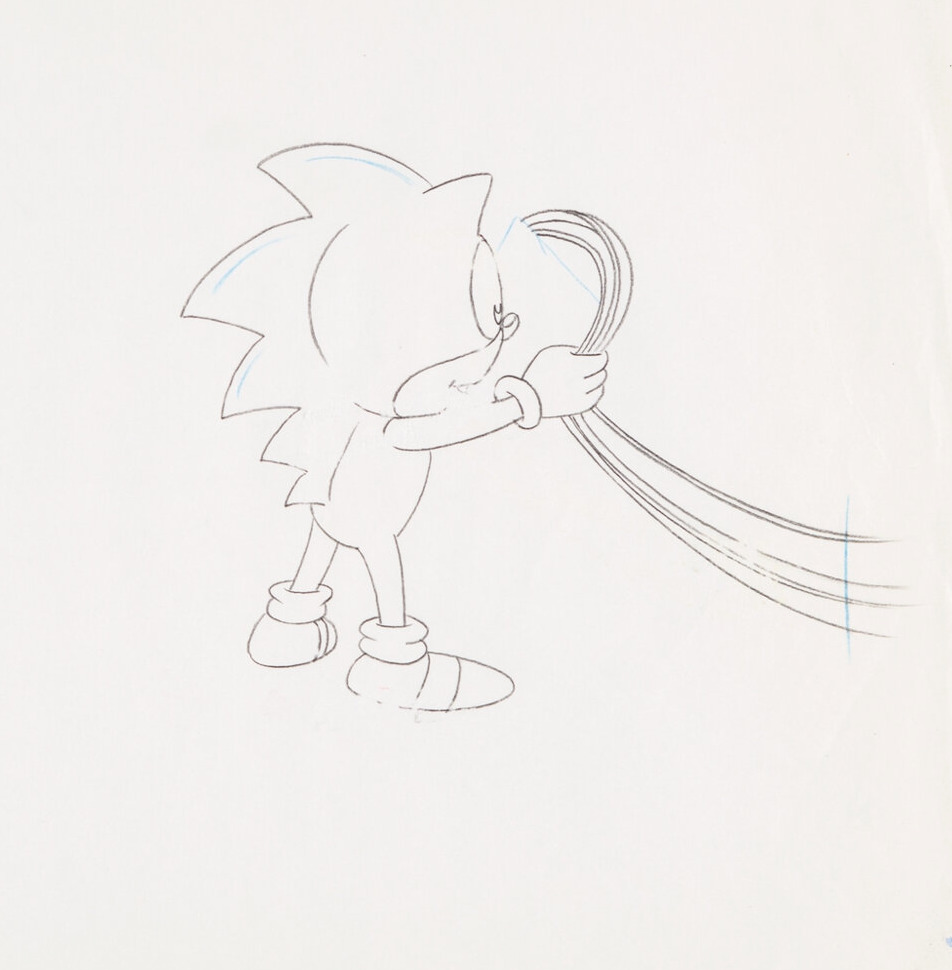 Sonic the Hedgehog Original Animation Production Cel Drawing