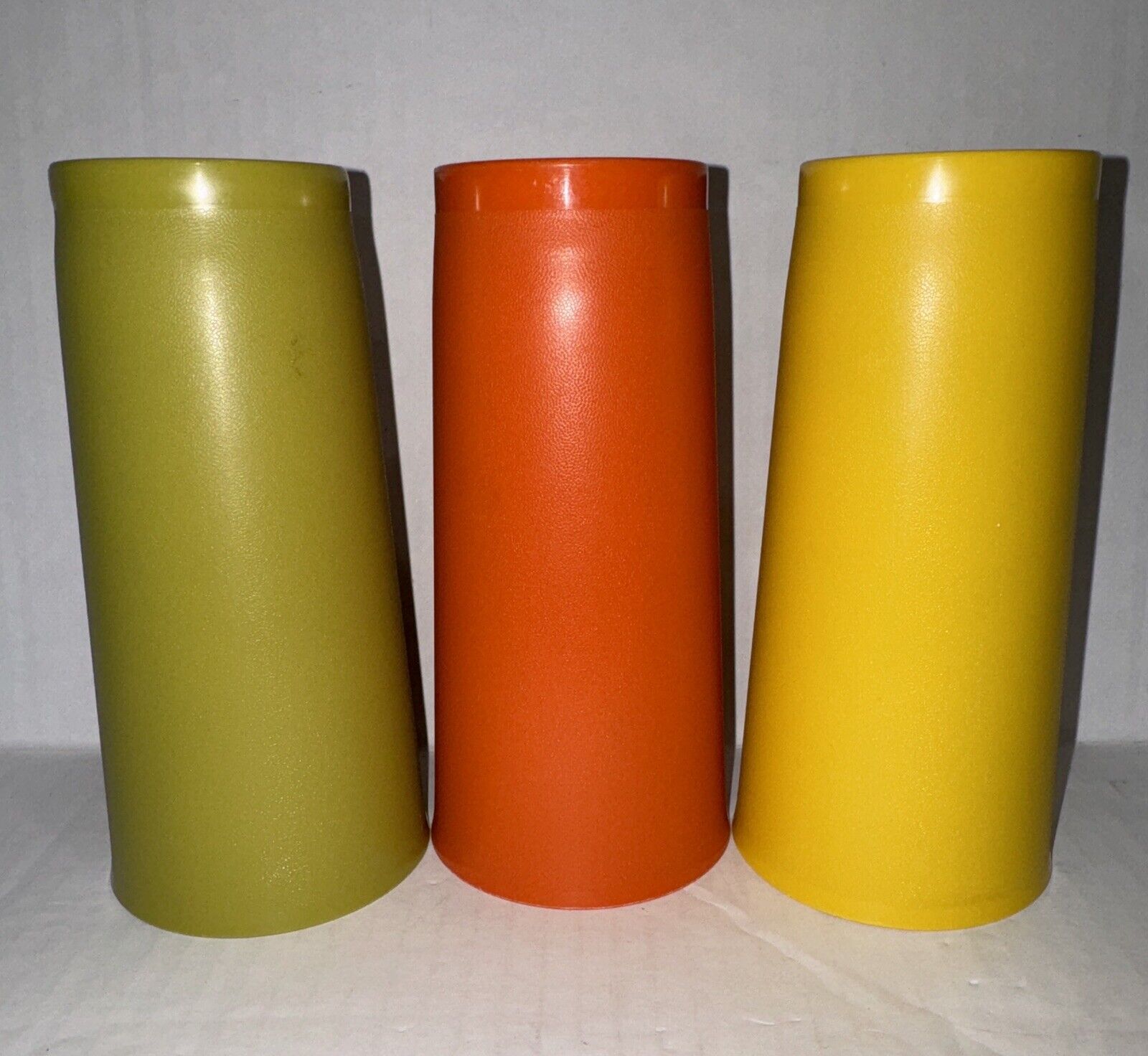 Vintage Tupperware Lot Of 3 Cups Green Yellow Orange 1348