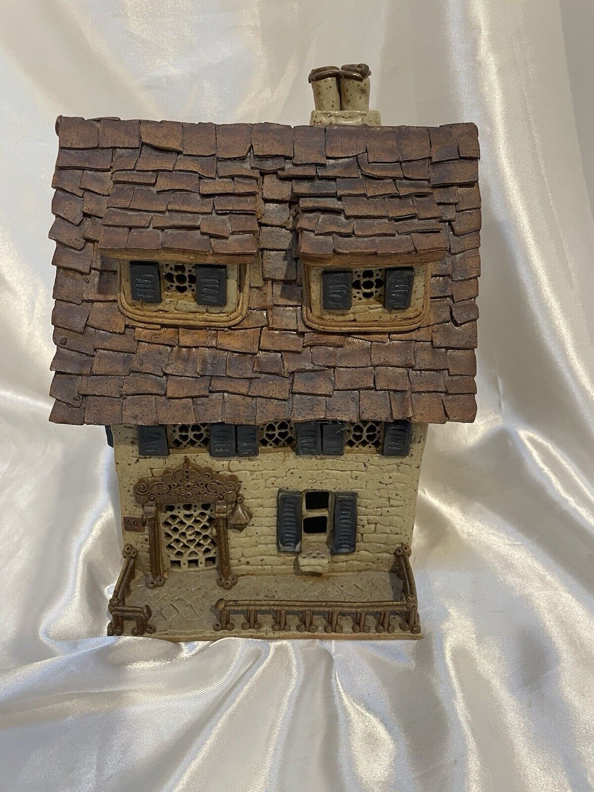 Windy Meadows Pottery 1982 #40/100 Weaver’s Cottage Building Signed Rare Vtg