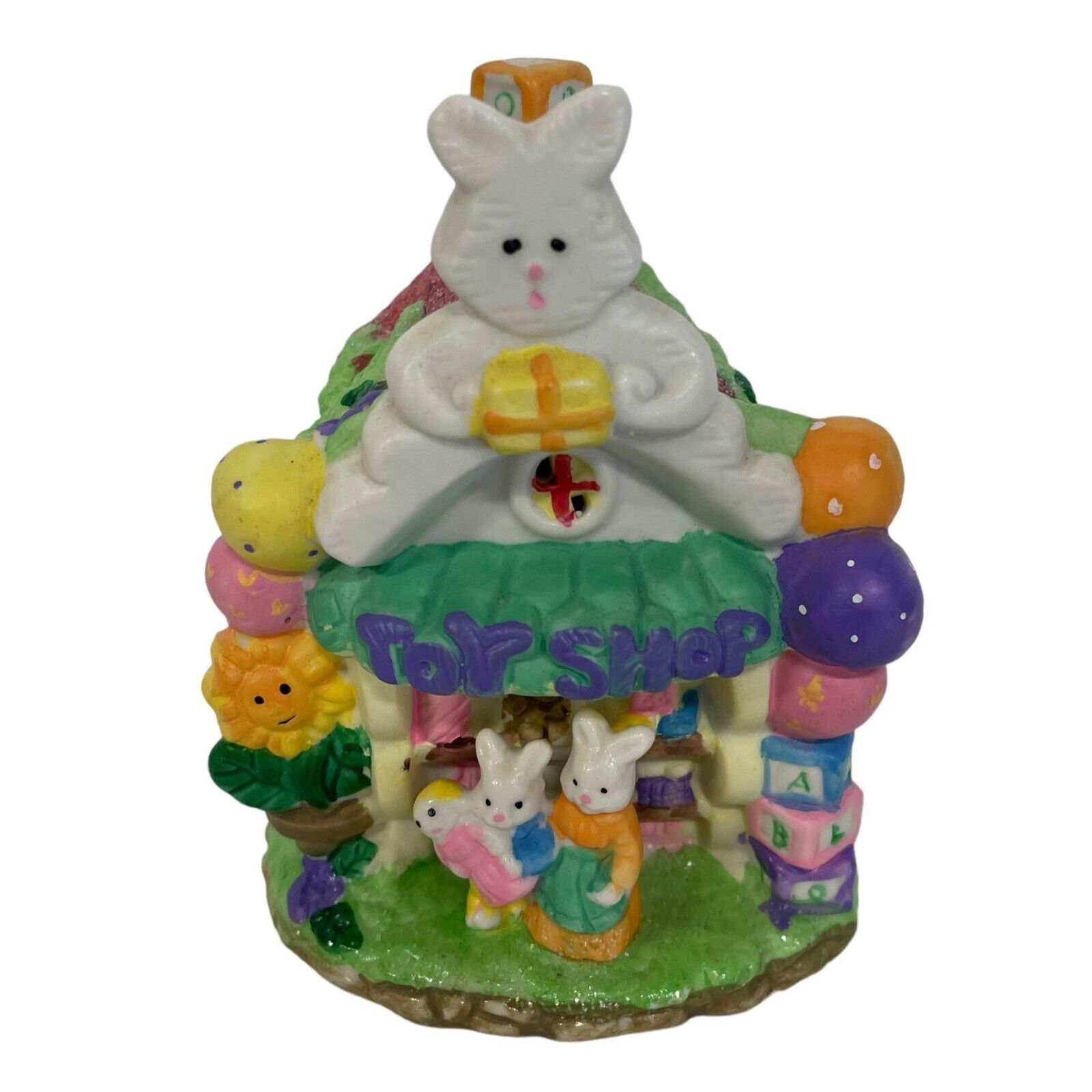 Vintage Hoppy Hollow 2003 Easter Toy Shop House Porcelain 4.5\