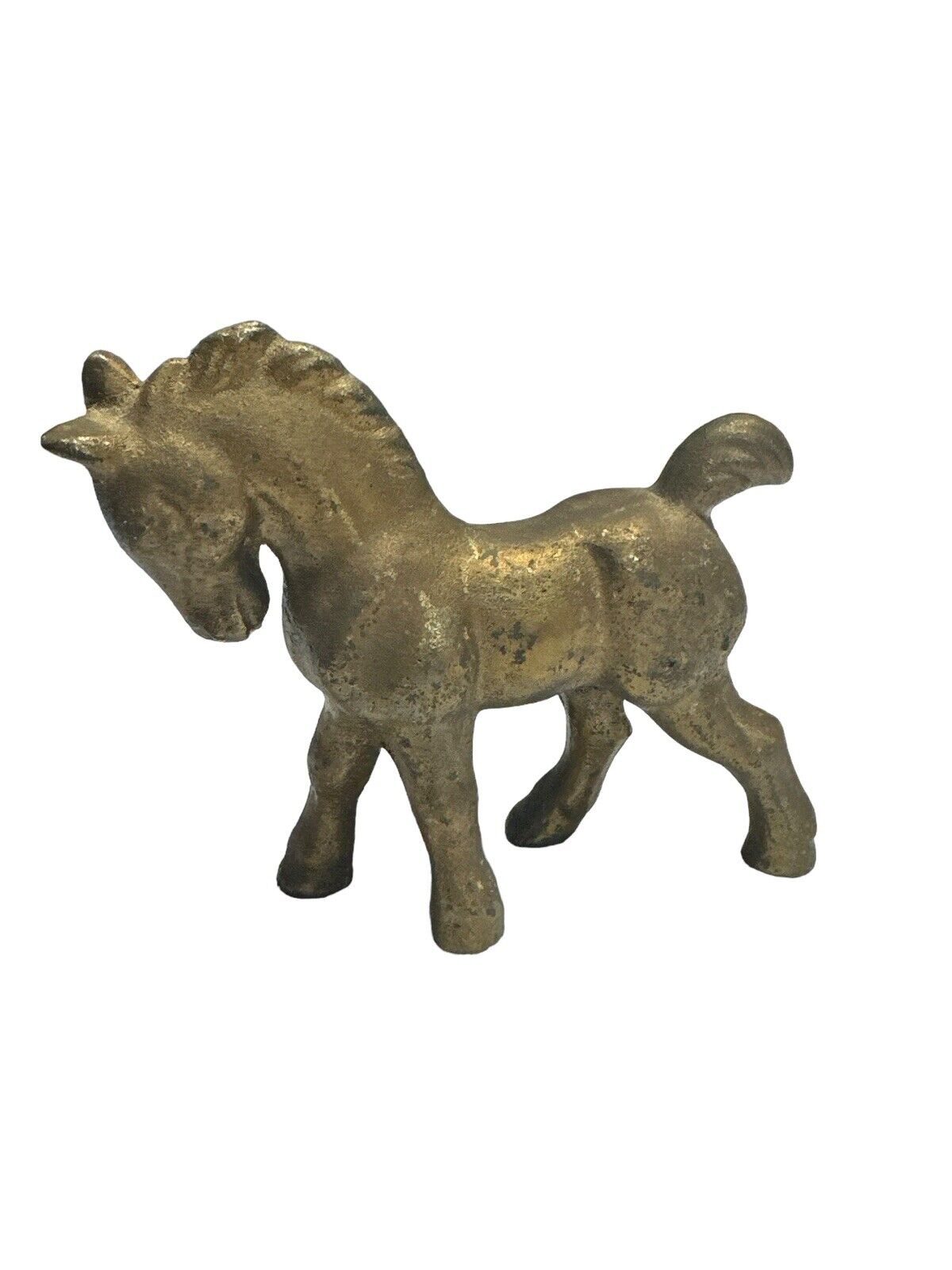 Vintage Cast Iron Horse Pony Figure Statue - Solid Heavy