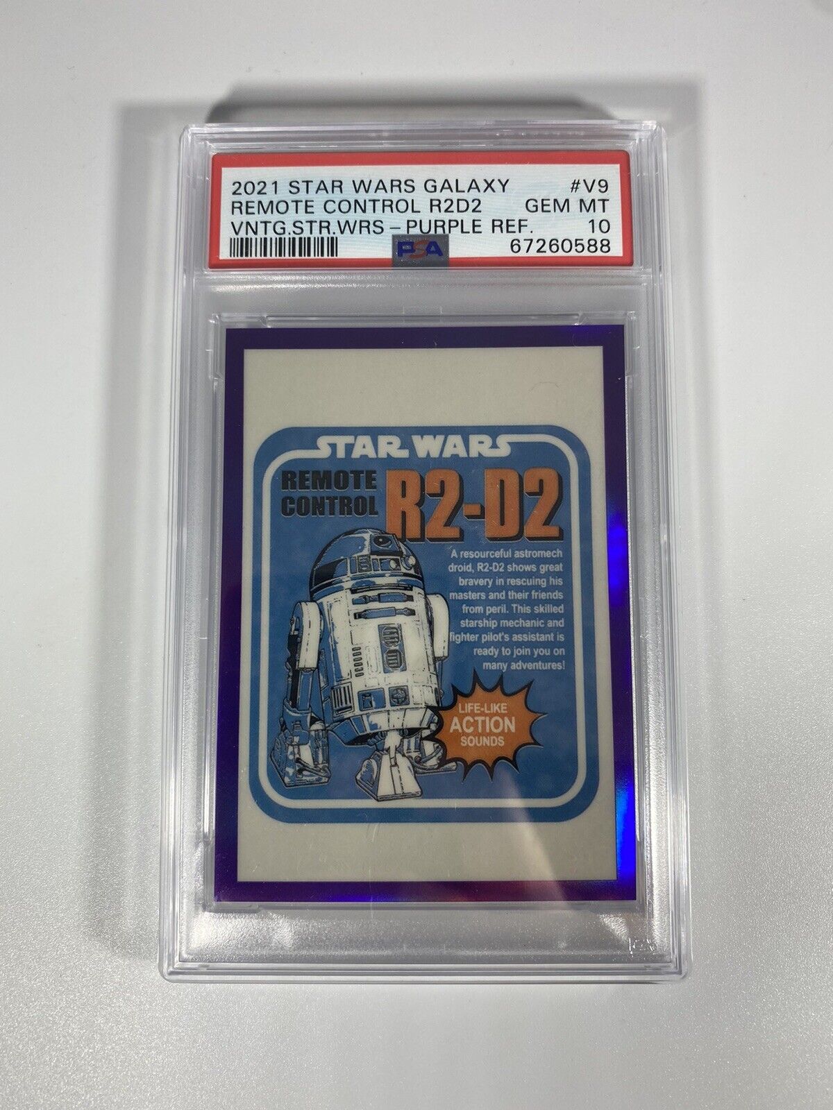 2021 Star Wars Galaxy Remote Control R2D2 Purple Refractor /50 PSA 10 GEM MT