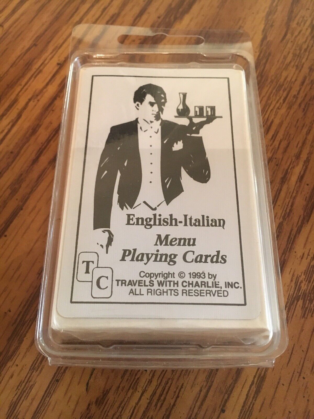English-Italian Menu Playing Cards 1993 Travels With Charlie Inc. Scarce New