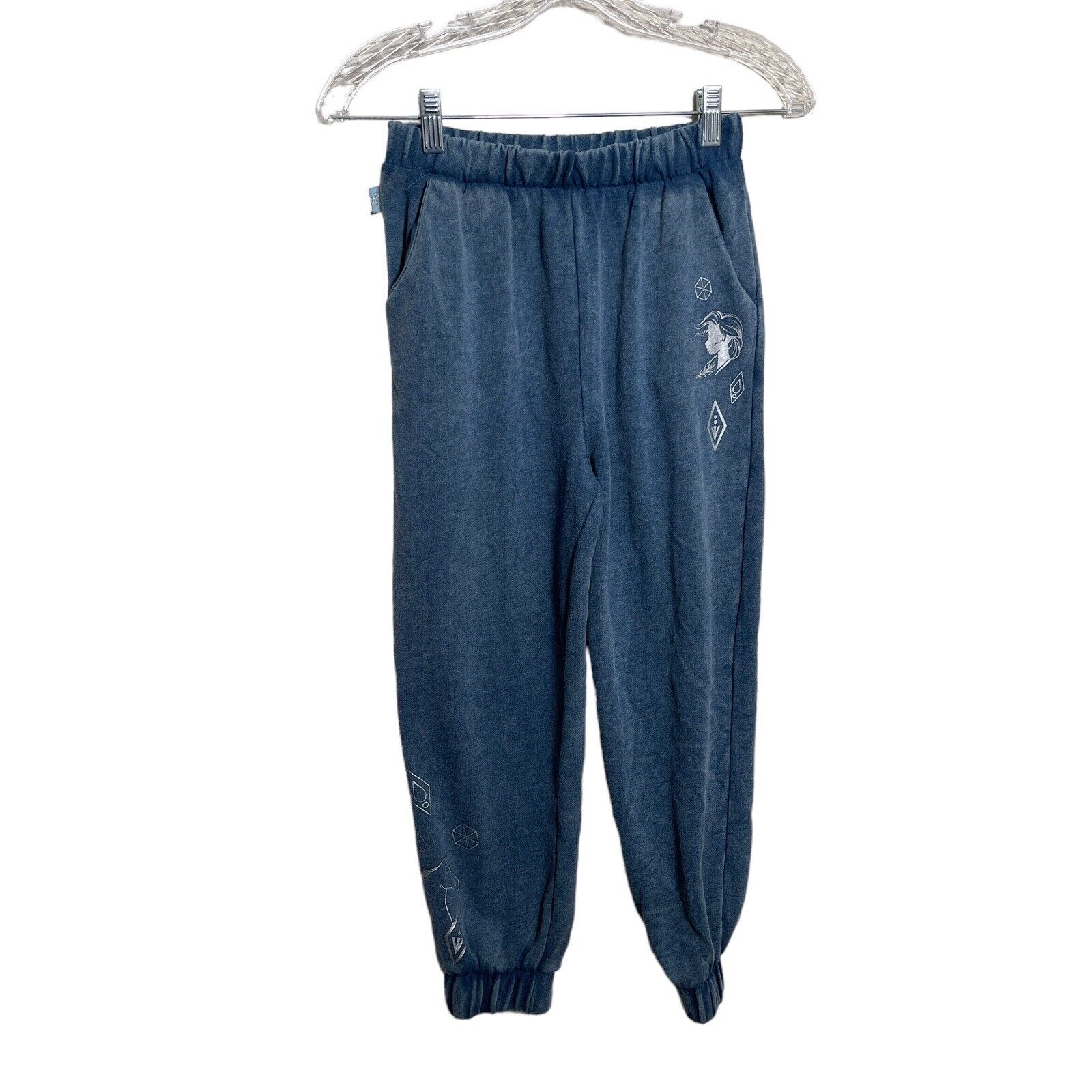 Disney Parks Frozen Sweatpants Girls Size 9/10 Blue Frozen 2