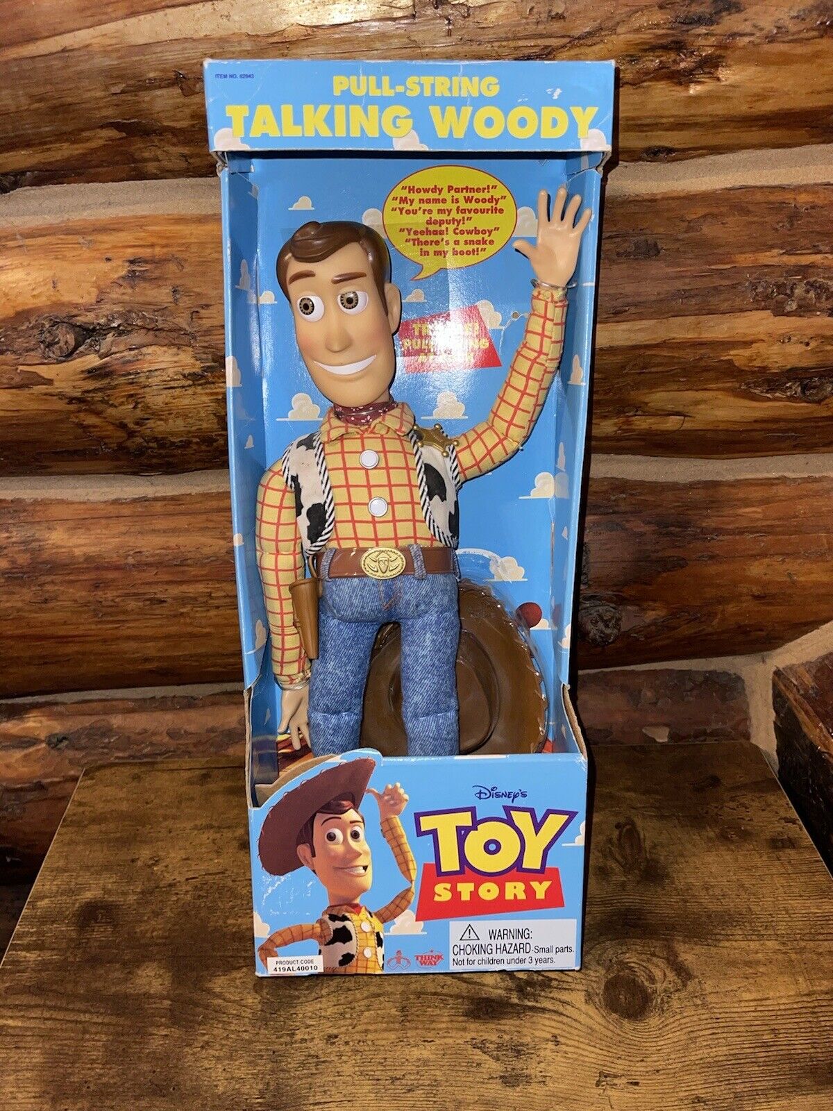 Vintage Disney Toy Story Pull String Talking Woody #62943 (1995) 