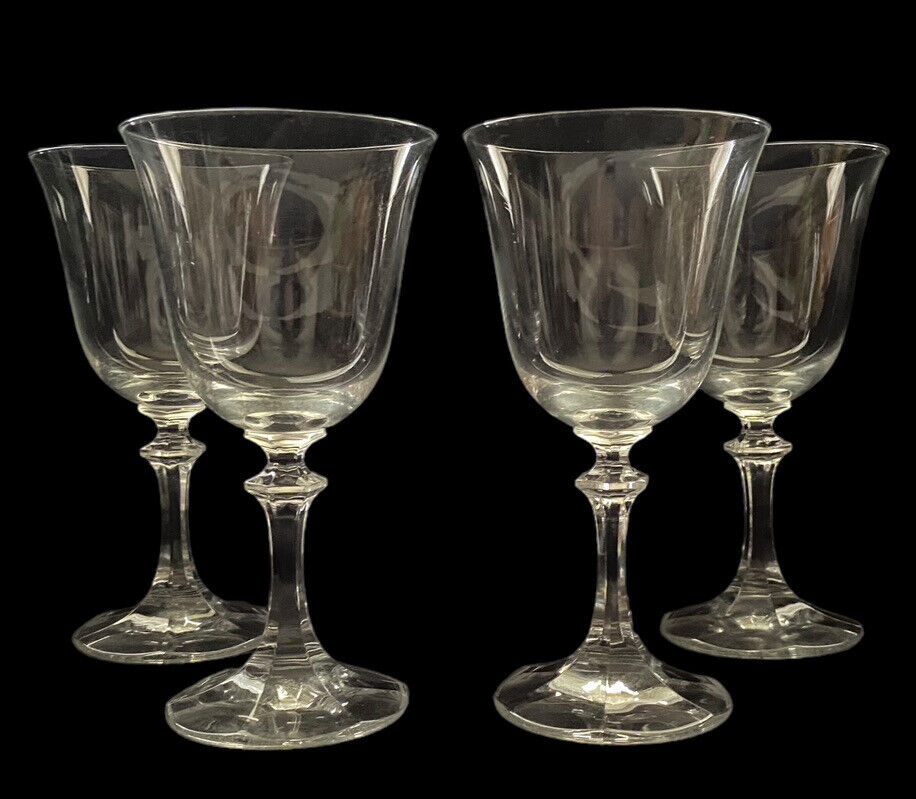 Vintage Royal Bavarian Pattern RBV1 Crystal Clear Set Of 6 Water Wine Goblets