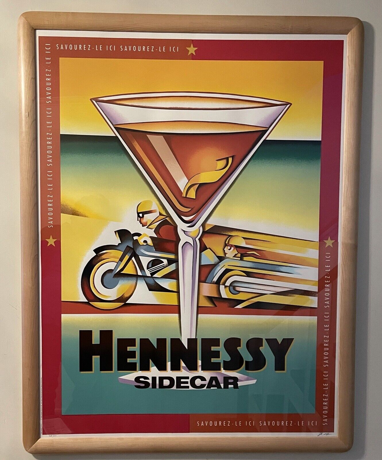 Hennessy Sidecar Vintage 1998 Advertising Poster,36x48