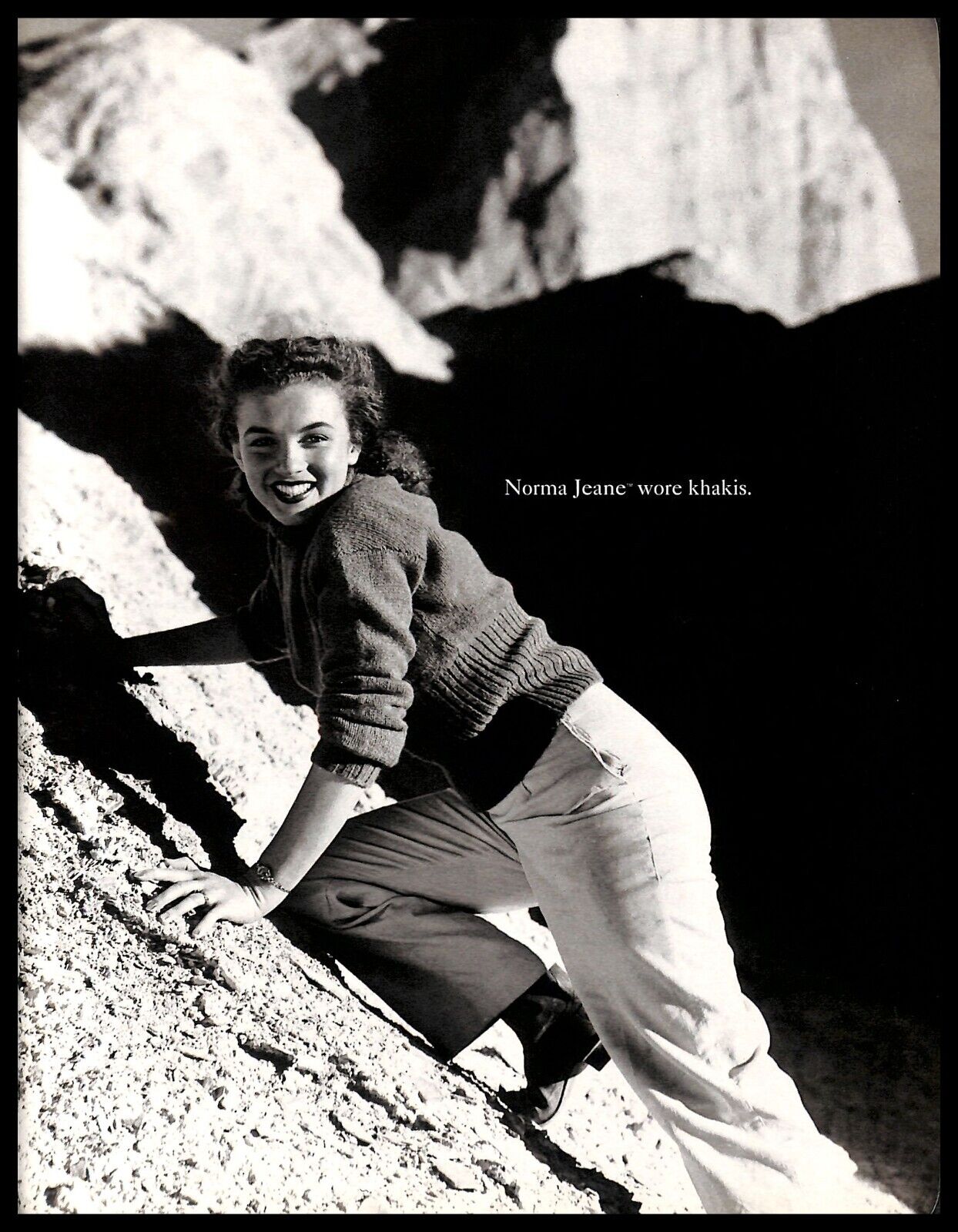 1993 GAP Khakis Vintage PRINT AD Gene Kelly Norma Jean Hemingway Fashion