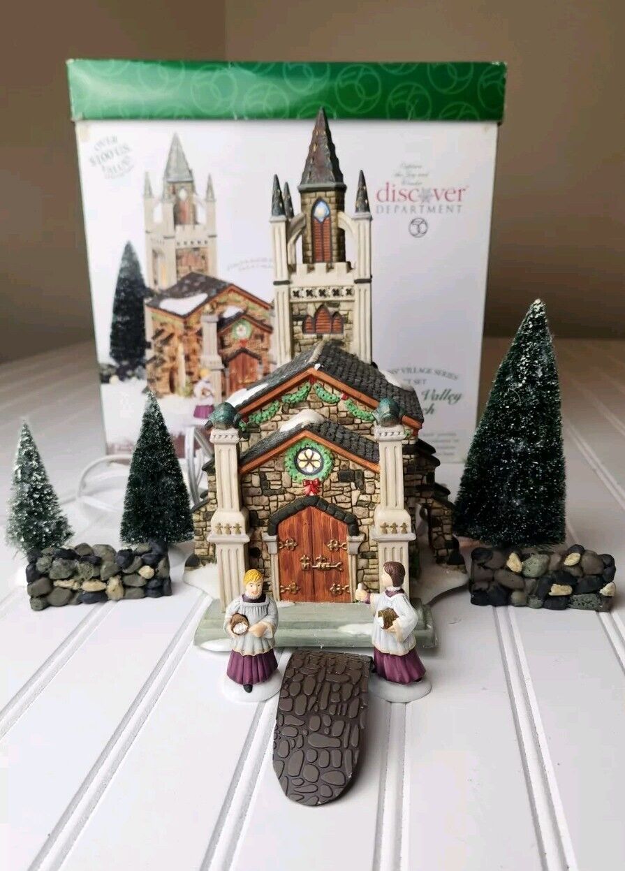 Dept 56 Dickens Village Somerset Valley Church Set #58485 Tested and Working