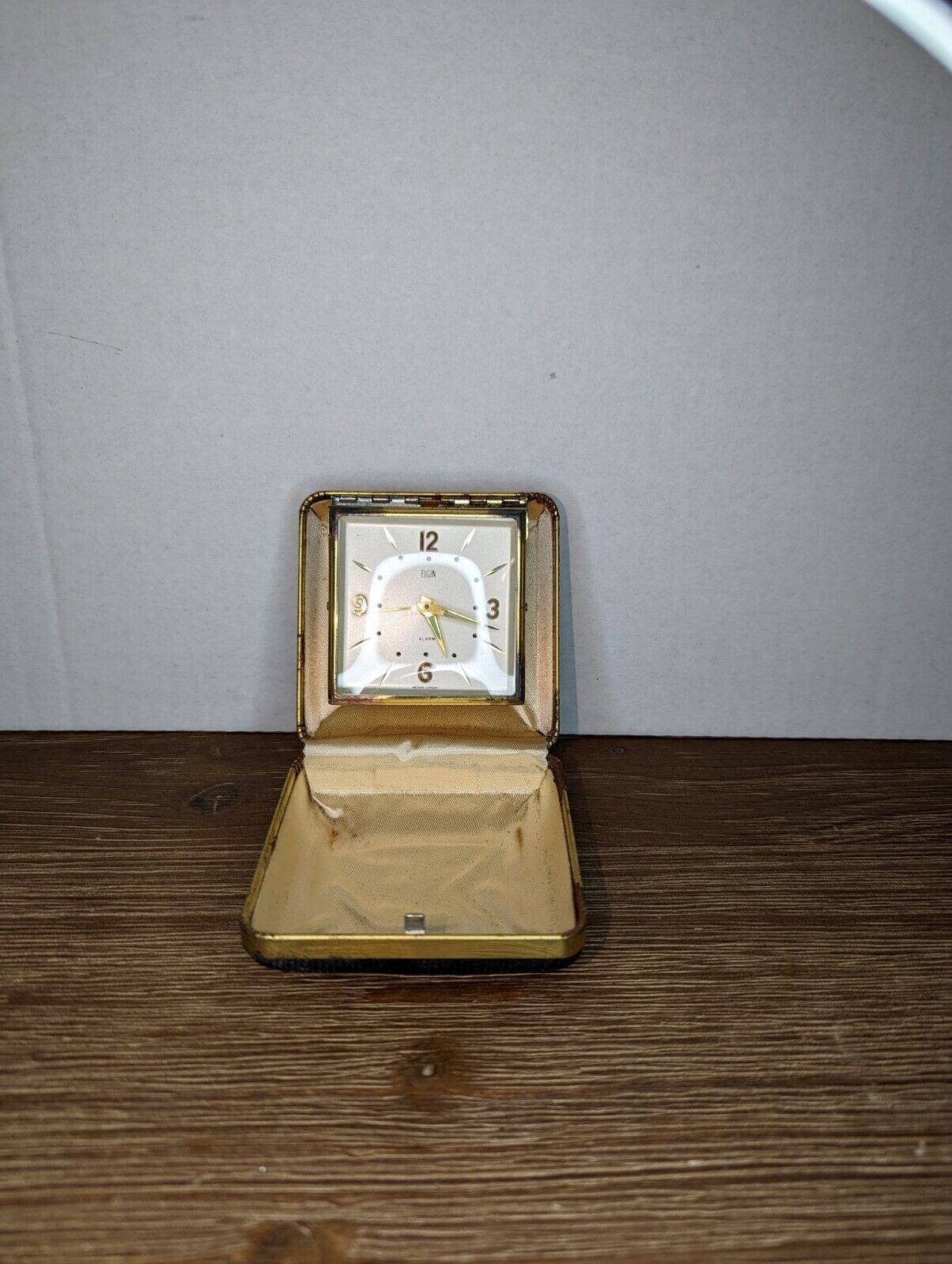 Vintage Rare Elgin folding Travel Alarm clock 1960s 1970s - parts