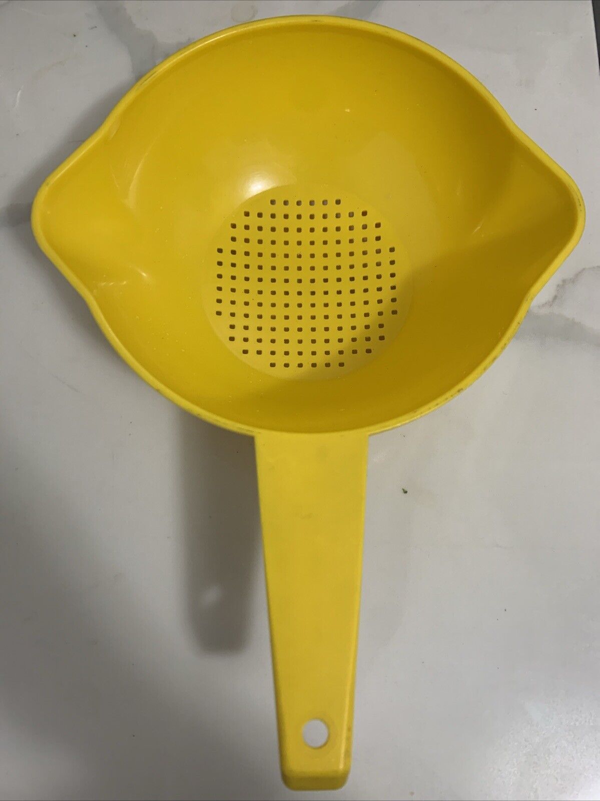 Vintage Tupperware Large Yellow Strainer With Handle