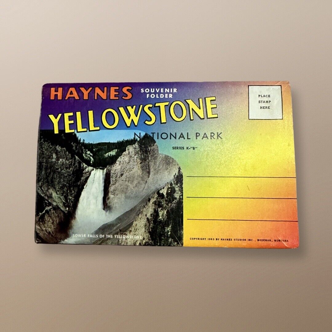 Vintage 1963 Haynes Souvenir Folder -Yellowstone National Park Series K-“B”
