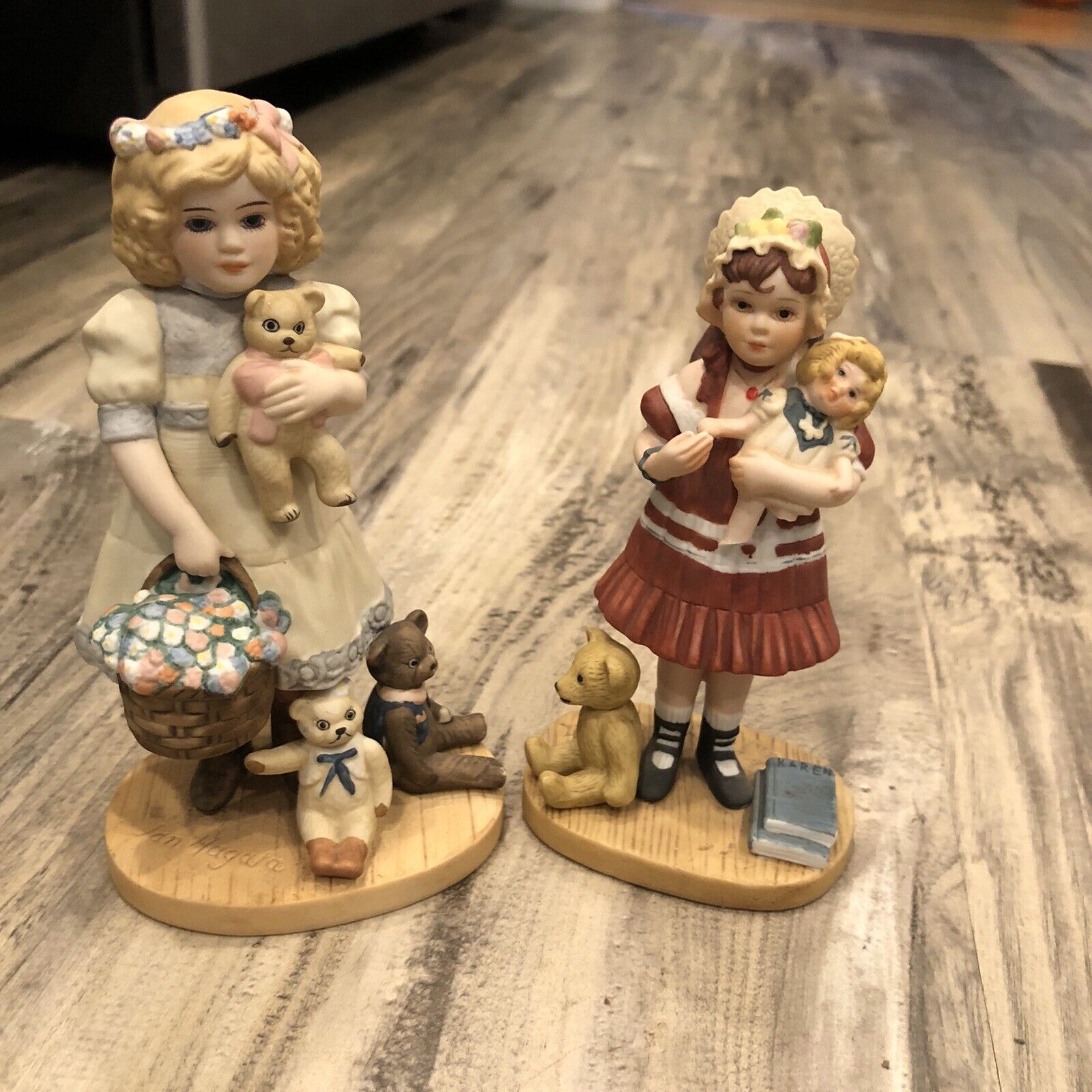 2 VTG Jan Hagara Club Porcelain Mini Doll Figurines Numbered Artist Signed READ