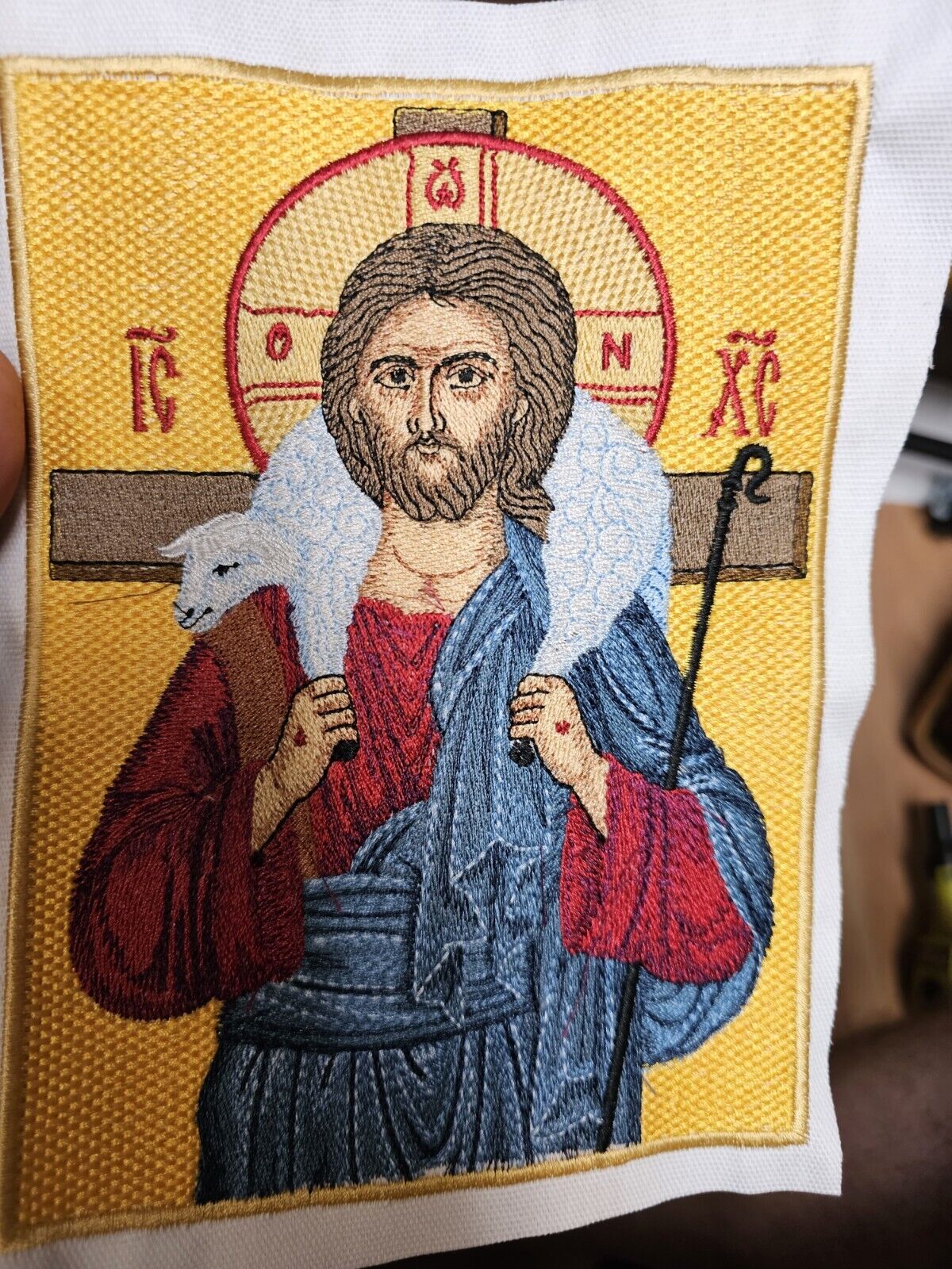 Jesus Christ The Good Shepherd 6x8 Icon, Orthodox Christian Icon Project Grade