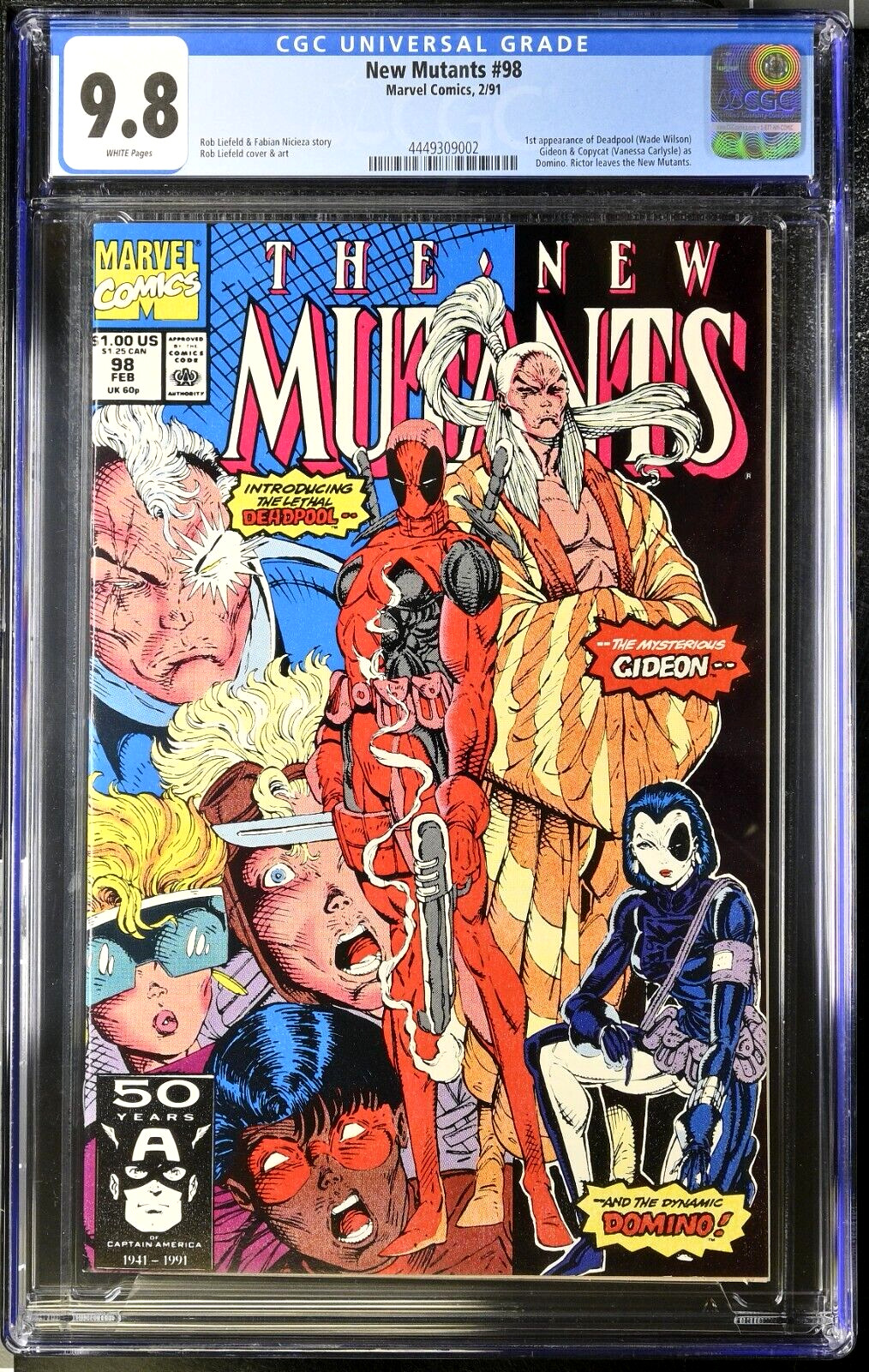 New Mutants #98  CGC 9.8 WP NM/MT  Marvel Comics 1991 1st appearance DEADPOOL v1