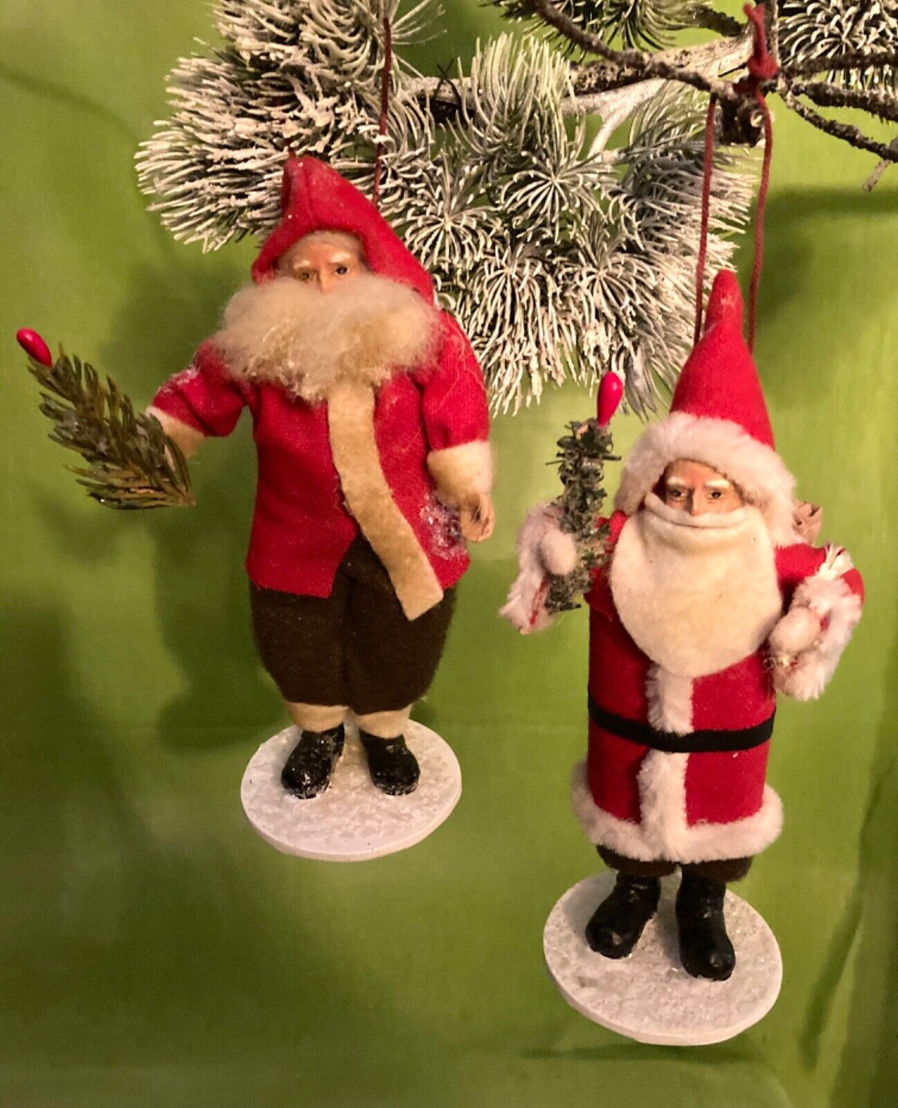 Vintage German Santa ornaments
