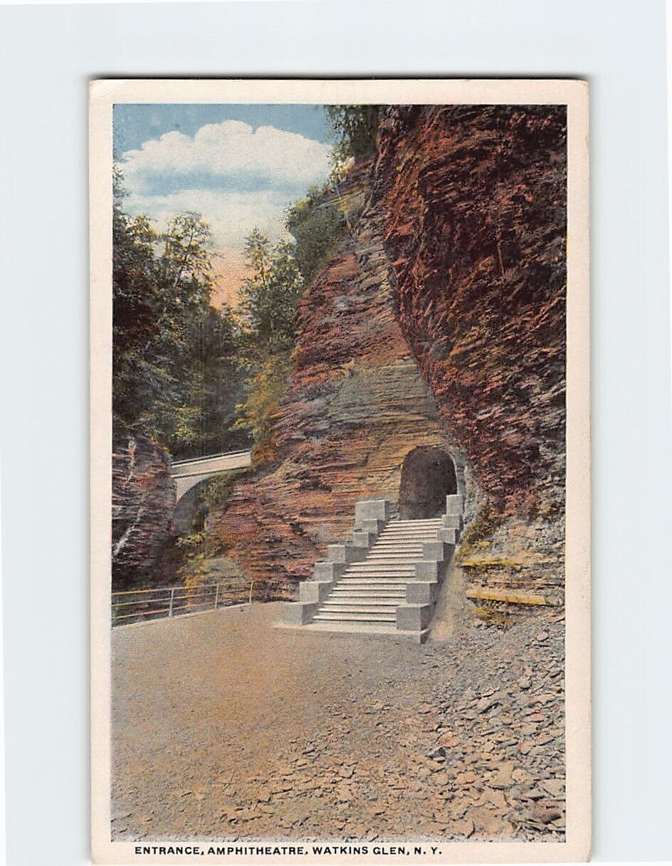 Postcard Entrance Amphitheatre Watkins Glen New York USA