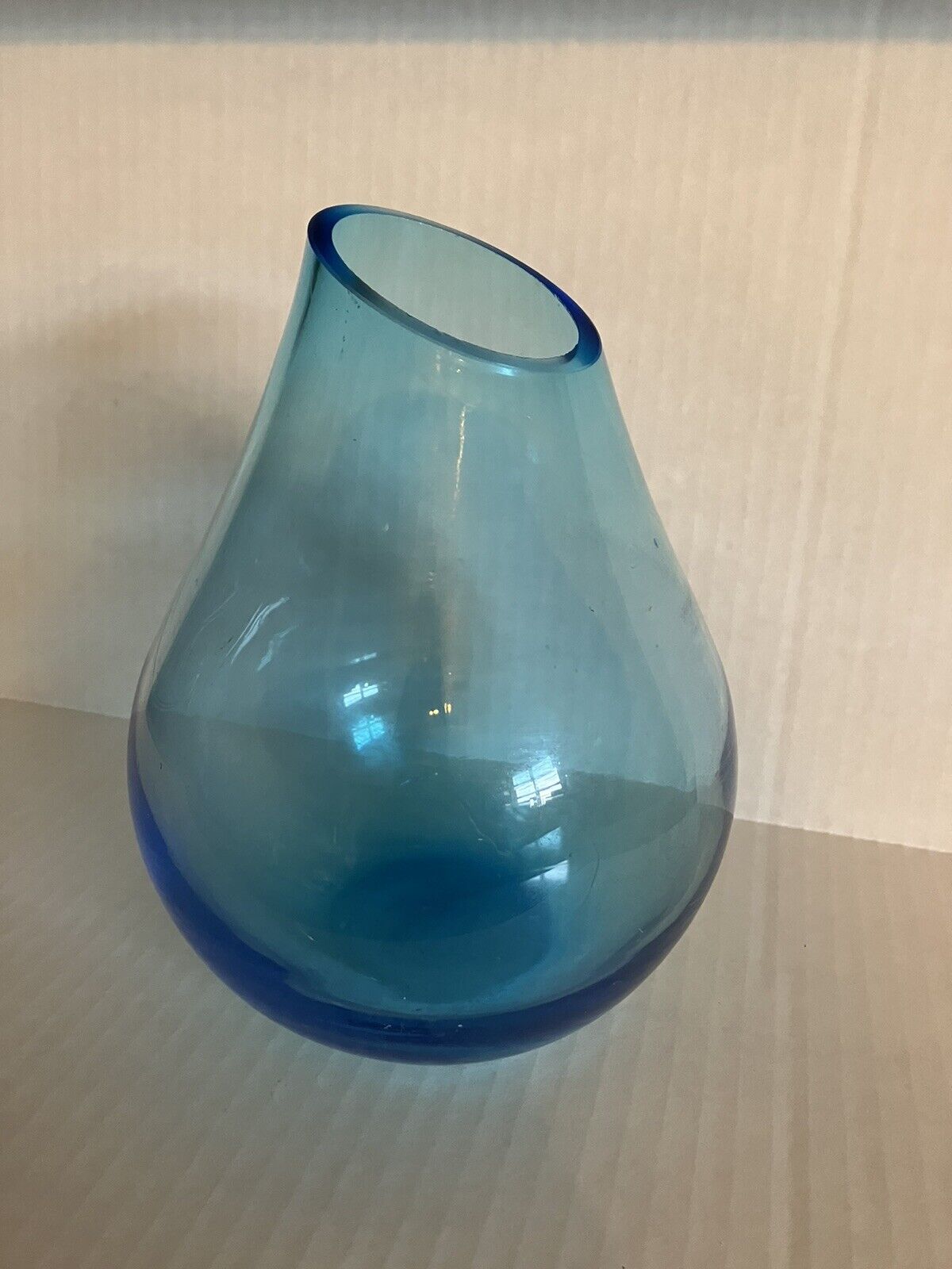 antique hand blown light blue vase art glass late 1800s