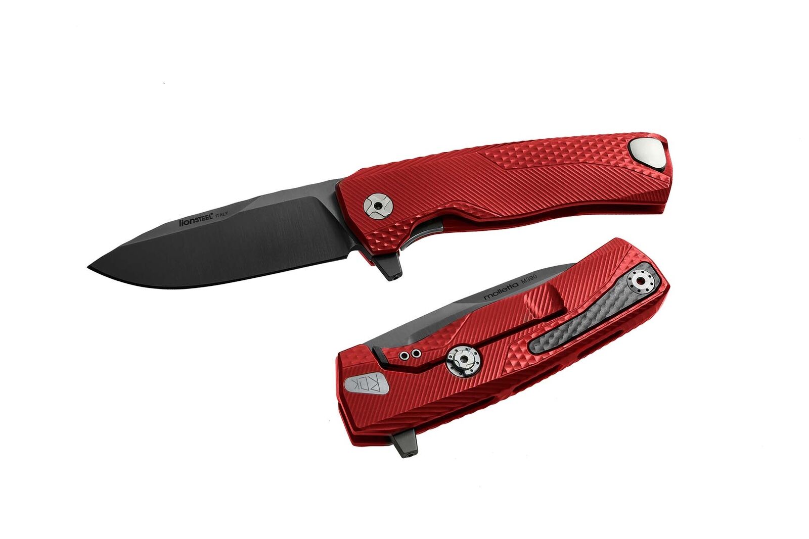 LionSteel Knives ROK Frame Lock ROK A RS M390 Stainless Steel Red Aluminum