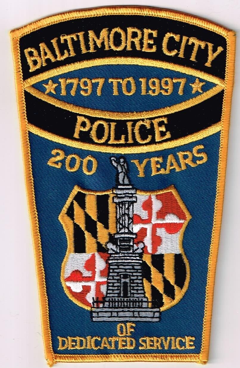 Baltimore Police, Maryland - 200 years patch - 1797 - 1997