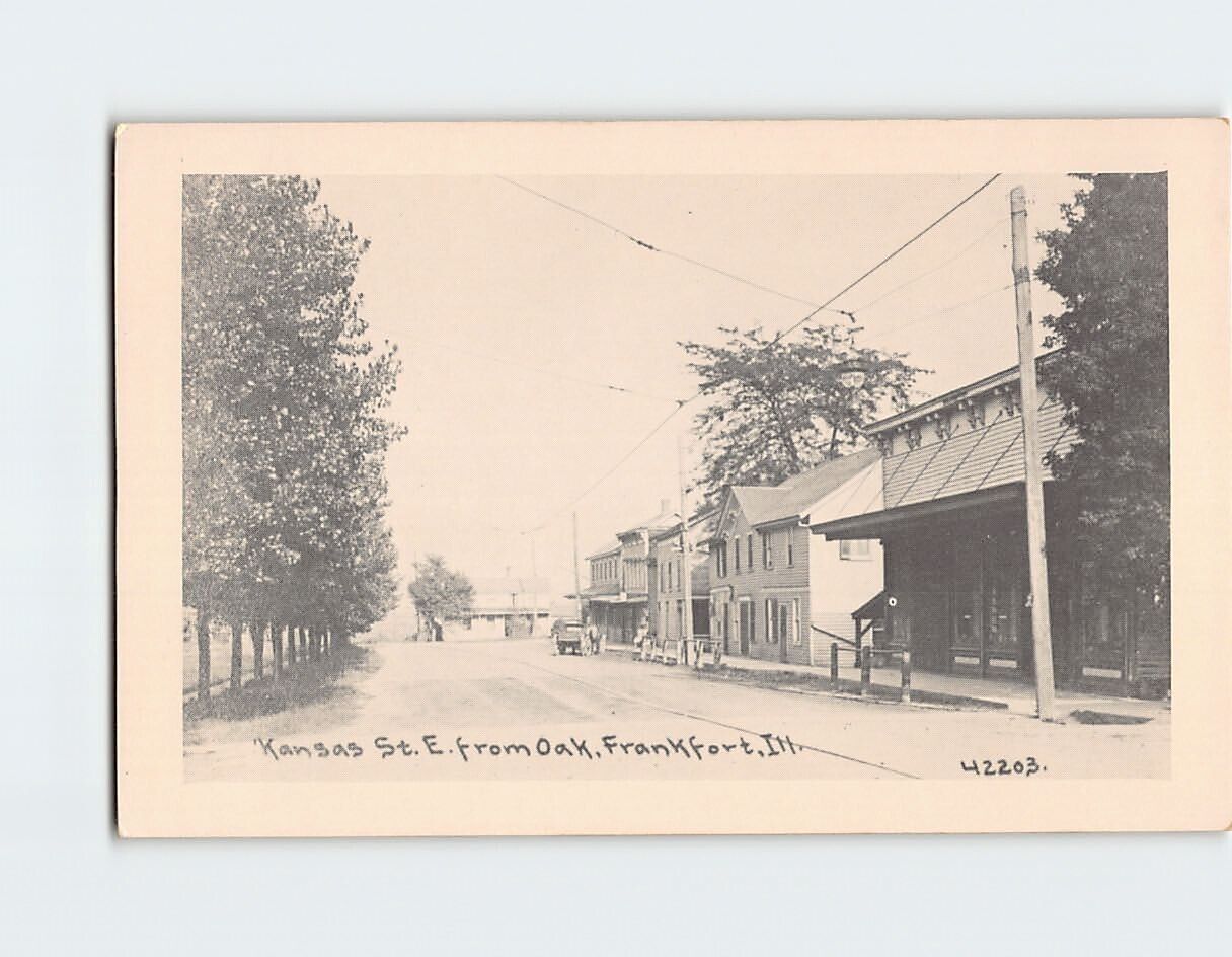 Postcard Kansas St. E. from Oak Frankfort Illinois USA