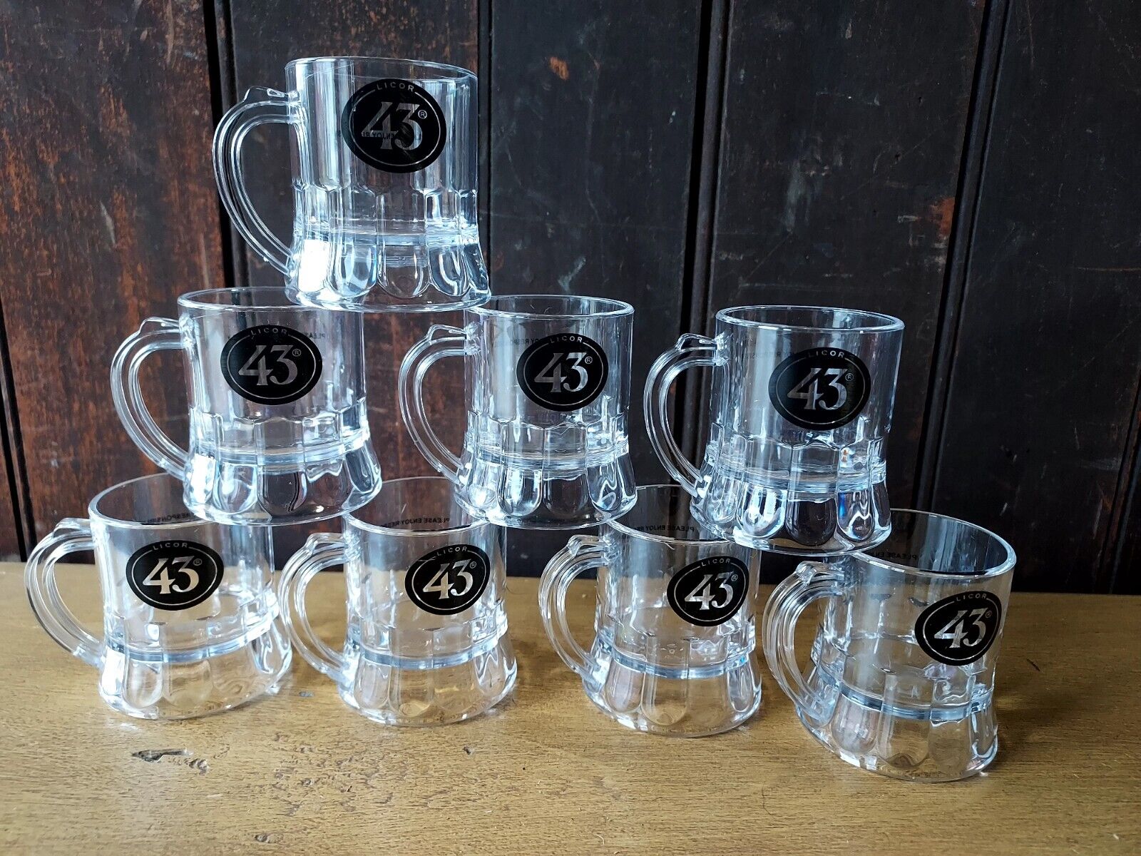  Licor 43 Little Beer PLASTIC Mug Shot glasses Set of 8