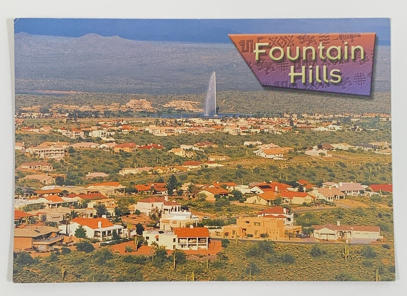 Aerial View Fountain Hills Arizona Postcard Unposted