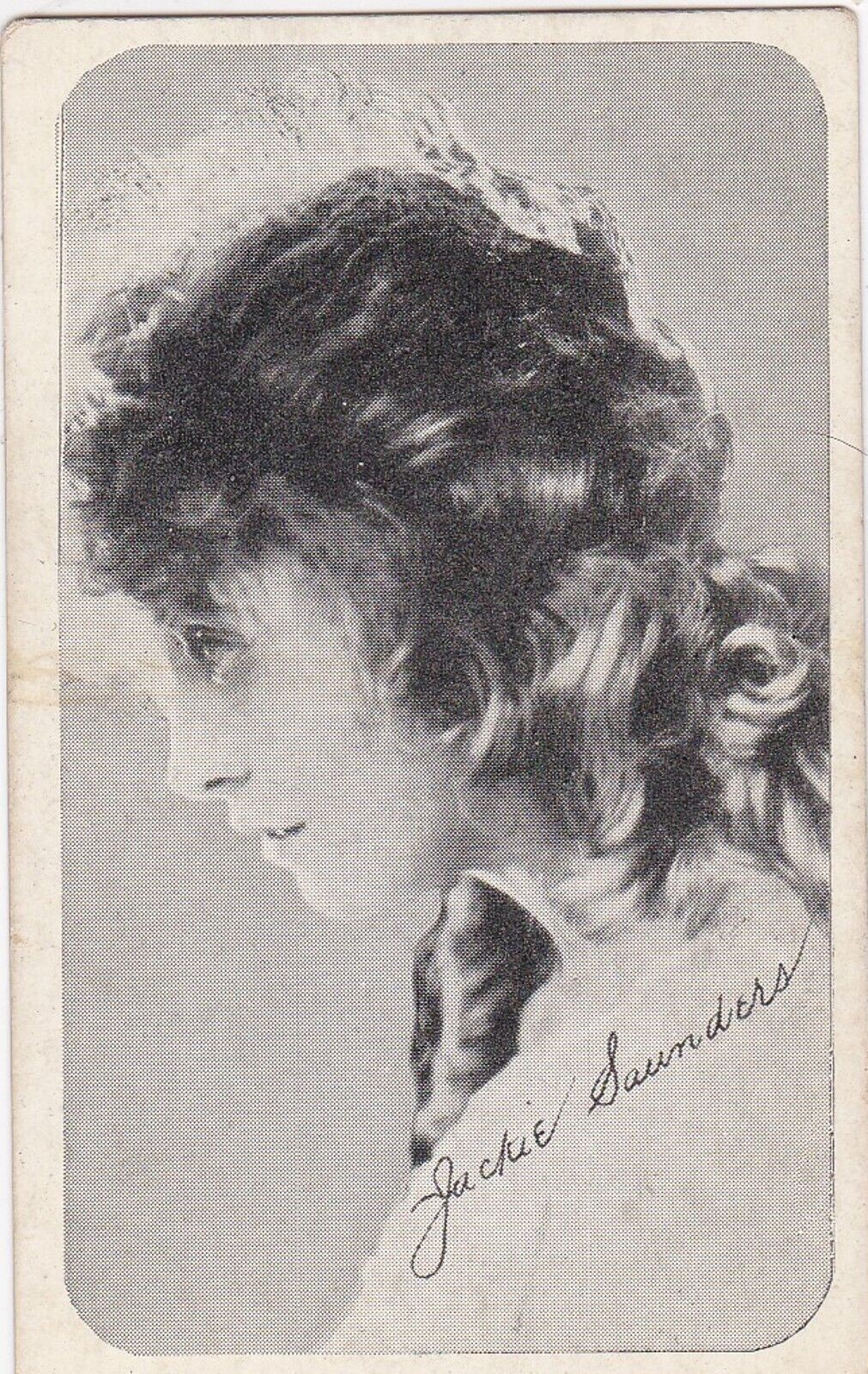 1917-1921 KROMO GRAVURE MOVIE STARS JACKIE SAUNDERS RARE, POPULAR CARD
