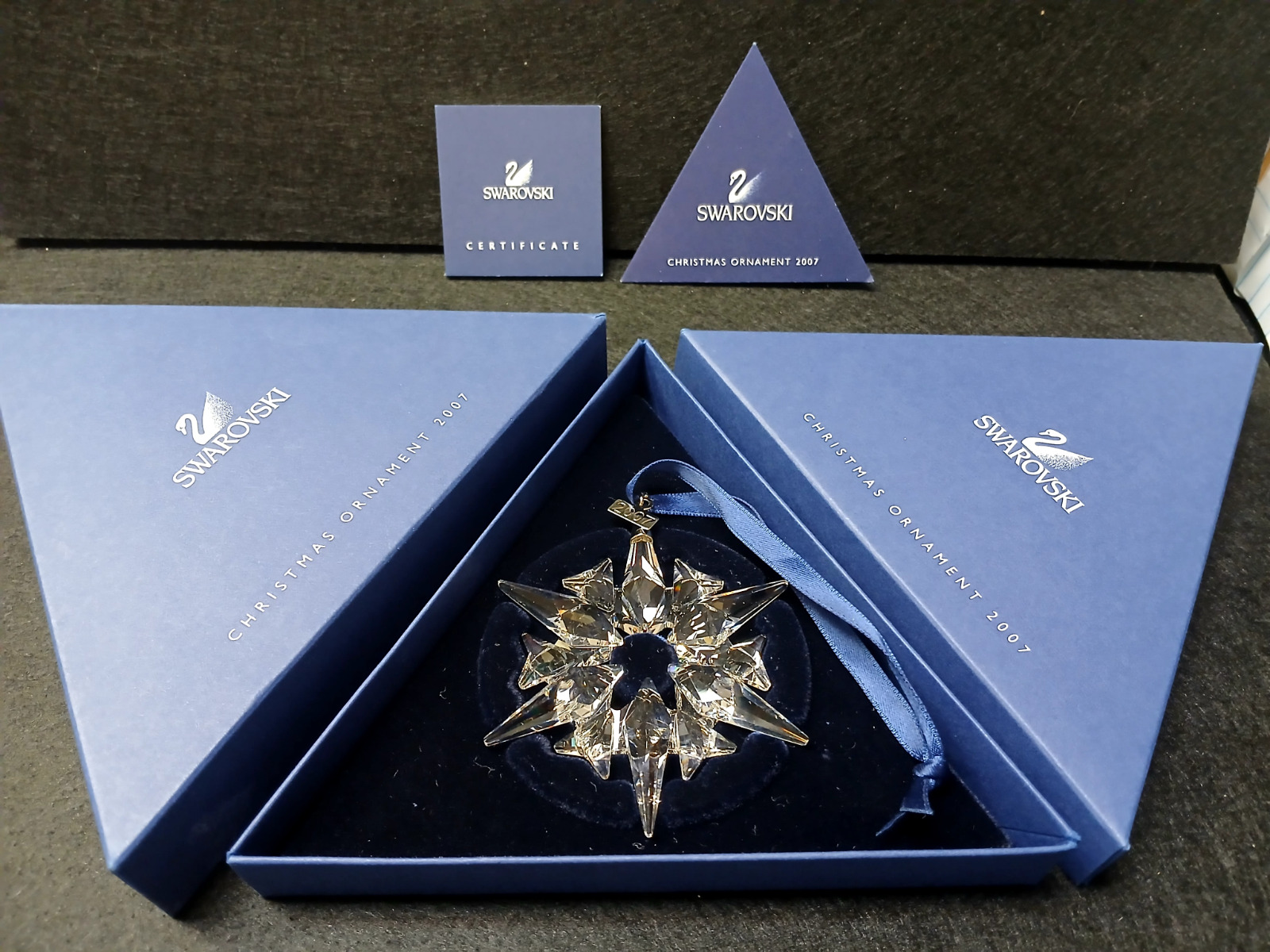 2007 Swarovski Crystal Large 3” Snowflake Christmas Ornament