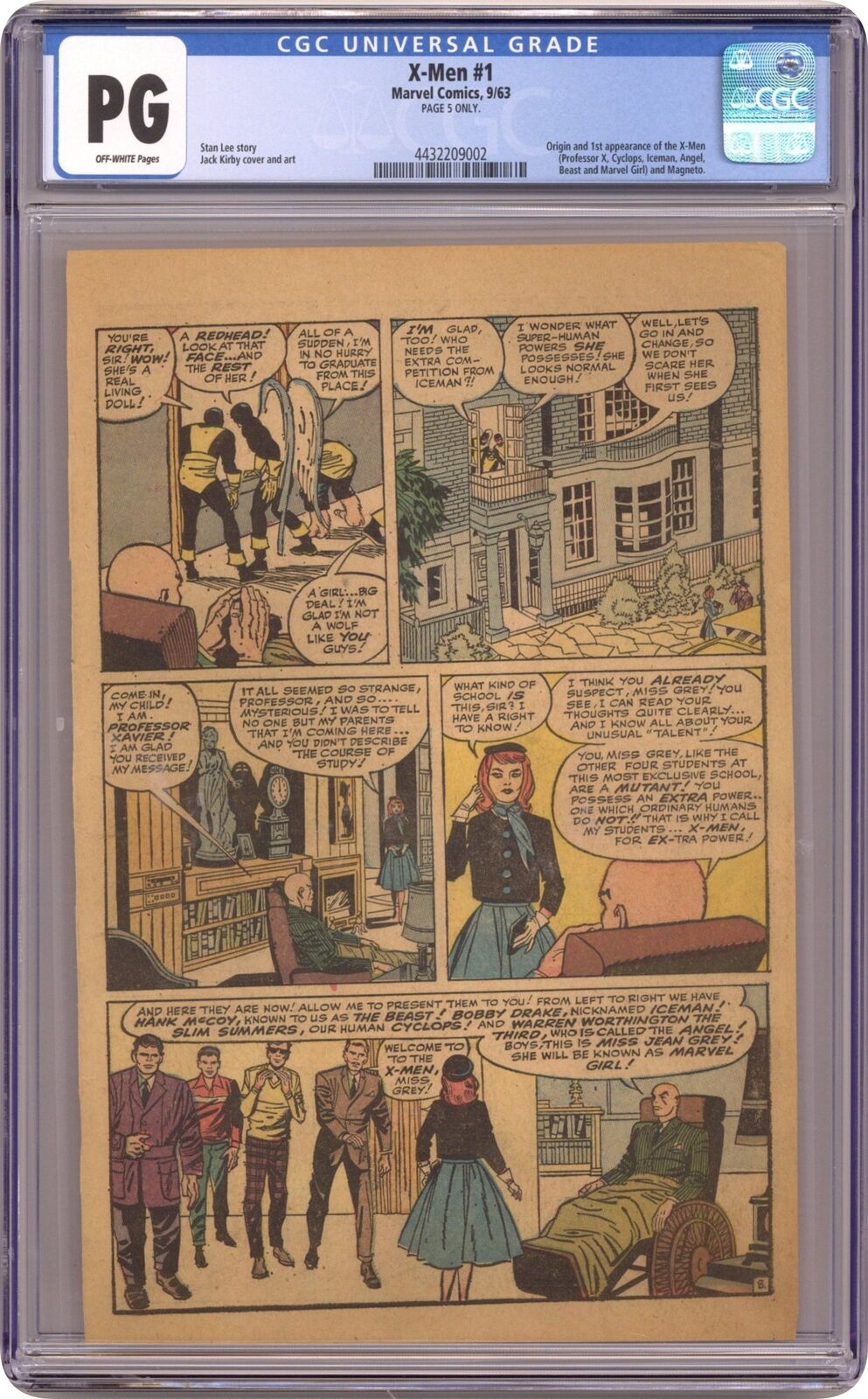 Uncanny X-Men (1963 1st Series) 1 CGC PG PAGE 5 ONLY 4432209002 1st app. X-Men