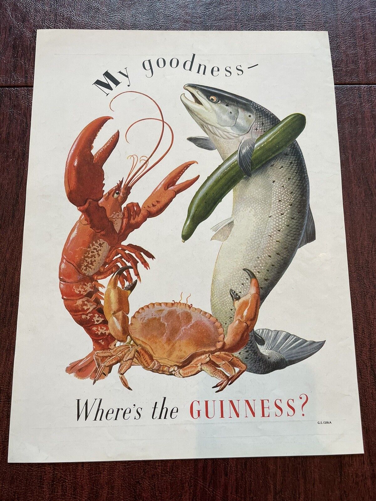 Guinness Ad Vintage Lobster \