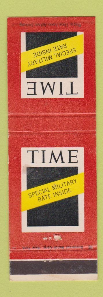 Matchbook Cover - Time Magazine Military Rate