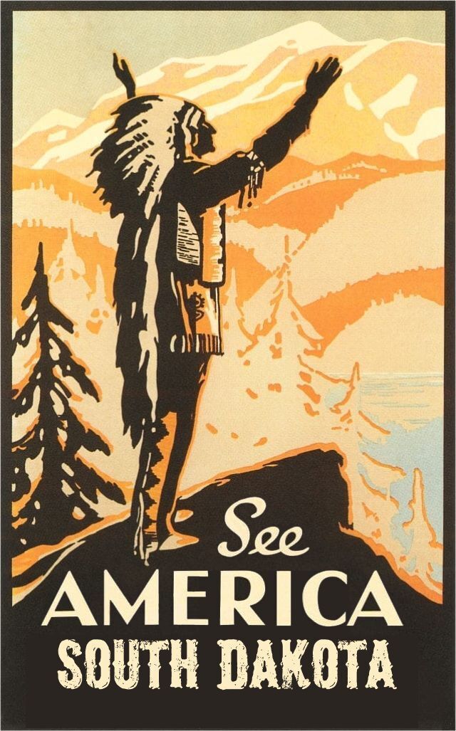 See South Dakota Vintage Postcards 1930s Retro Original Travel Poster  Set Of 6