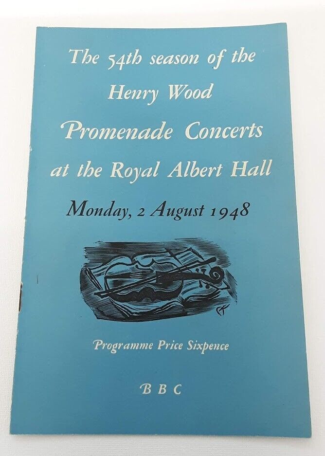 Vintage 1948 54th Season Promenade Proms Concert Programme Royal Albert Hall