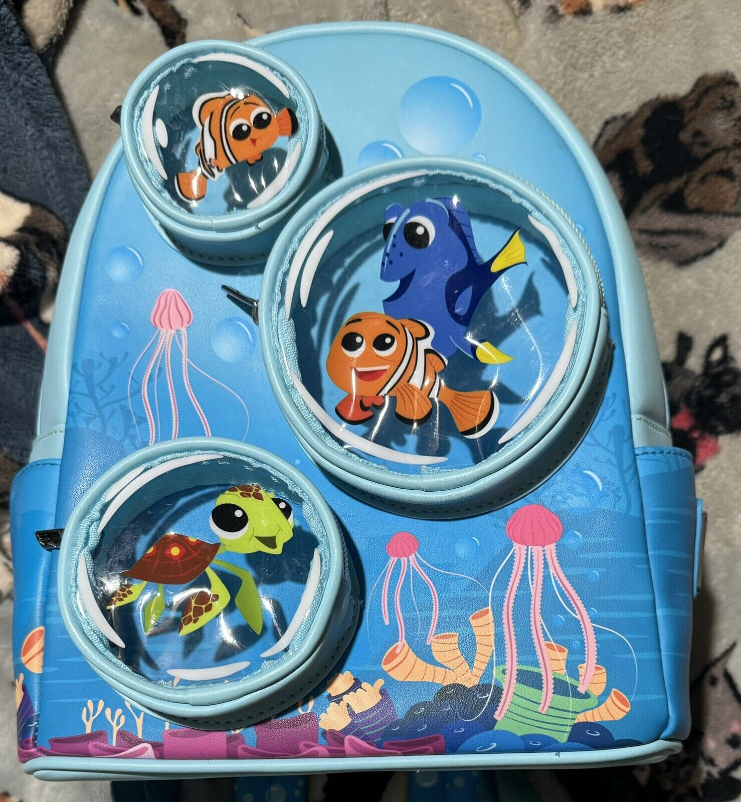 Loungefly Finding Nemo 20th Anniversary Mini Backpack W/Wallet & Organizer