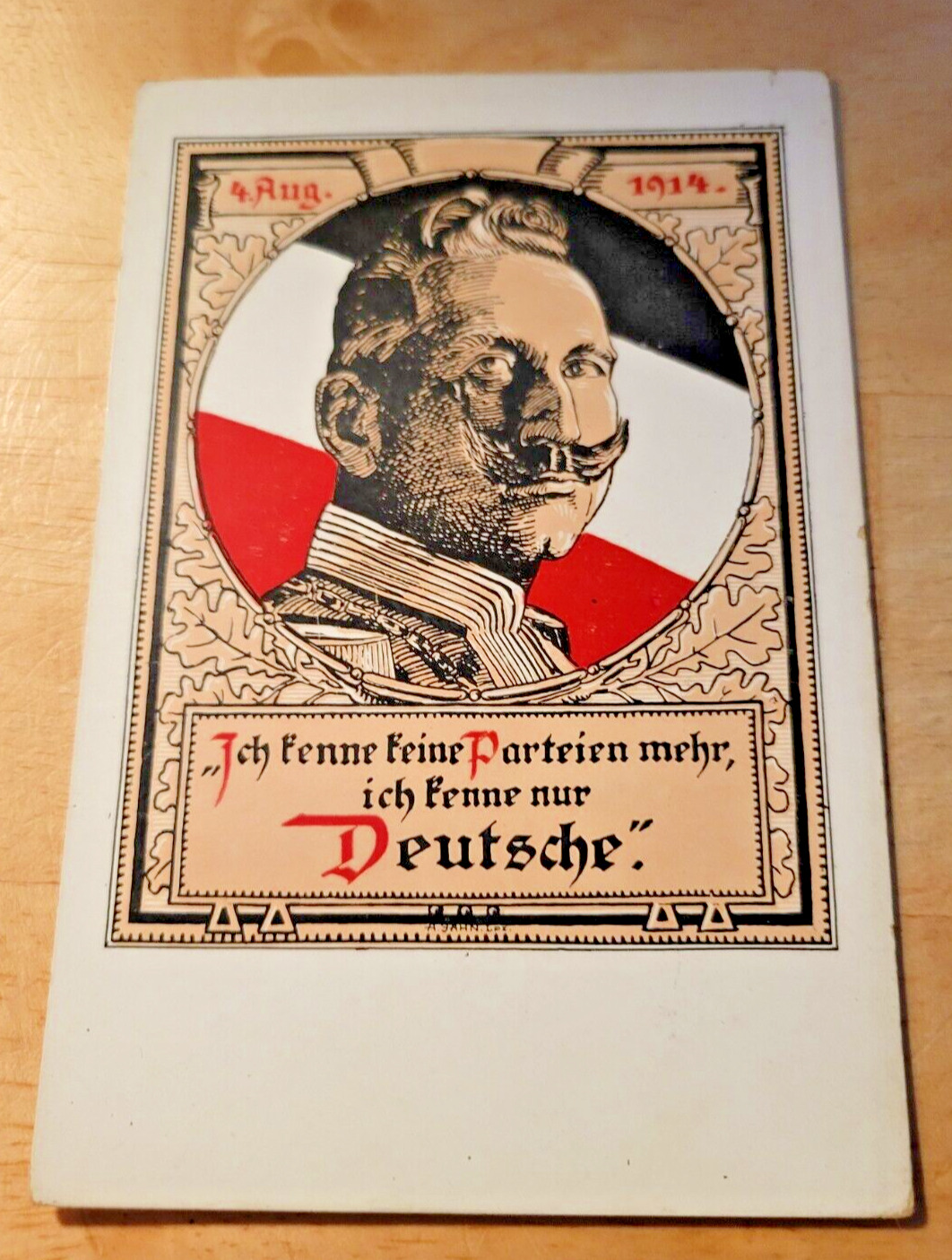 Postcard WW1 Begins 4 Aug 1914 Kaiser Wilhelm II I only know Germans