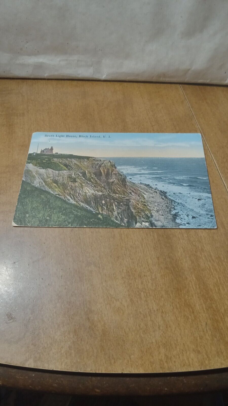 Vintage Scuth Light House Block Island Rhode Island Postcard Used