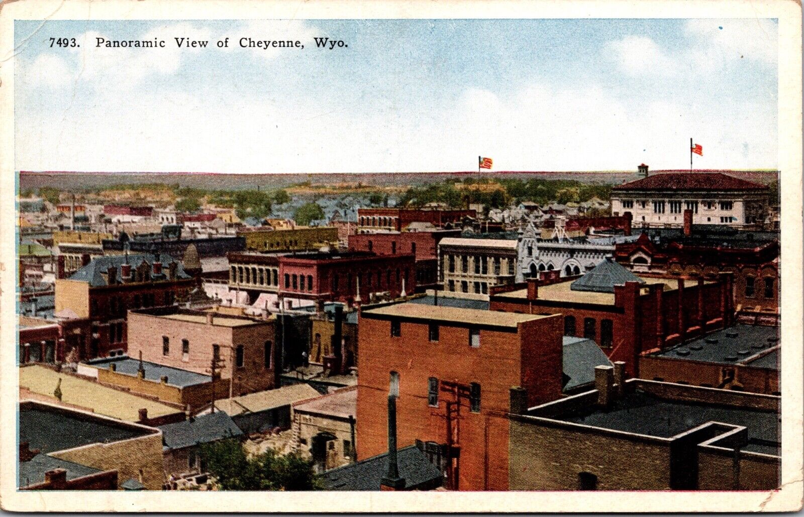 Postcard Panoramic View of Cheyenne, Wyoming~1629