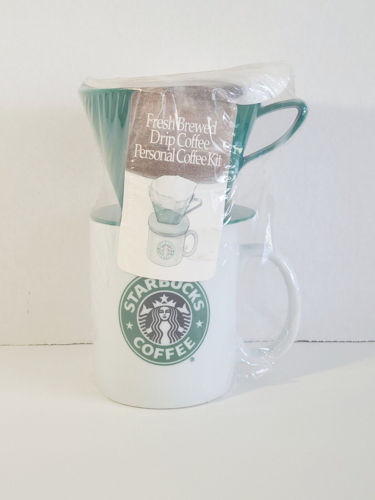 1992 Starbucks Caffè Solo Gift Set Coffee Filter Single Cup Ceramic Mug NIP