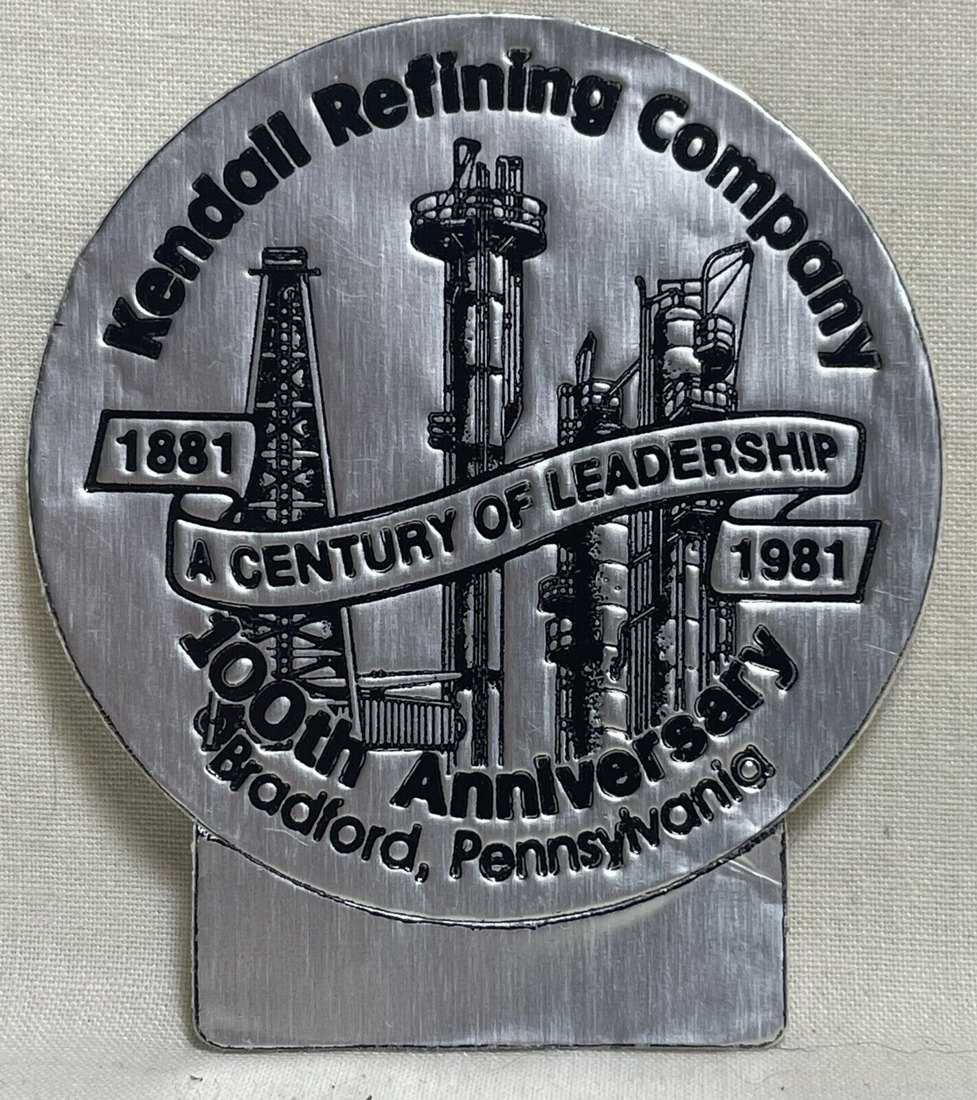 ‘81 Kendall Refining Co. 100th Anniversary Oil Advert Metallic Seal Sticker NEW